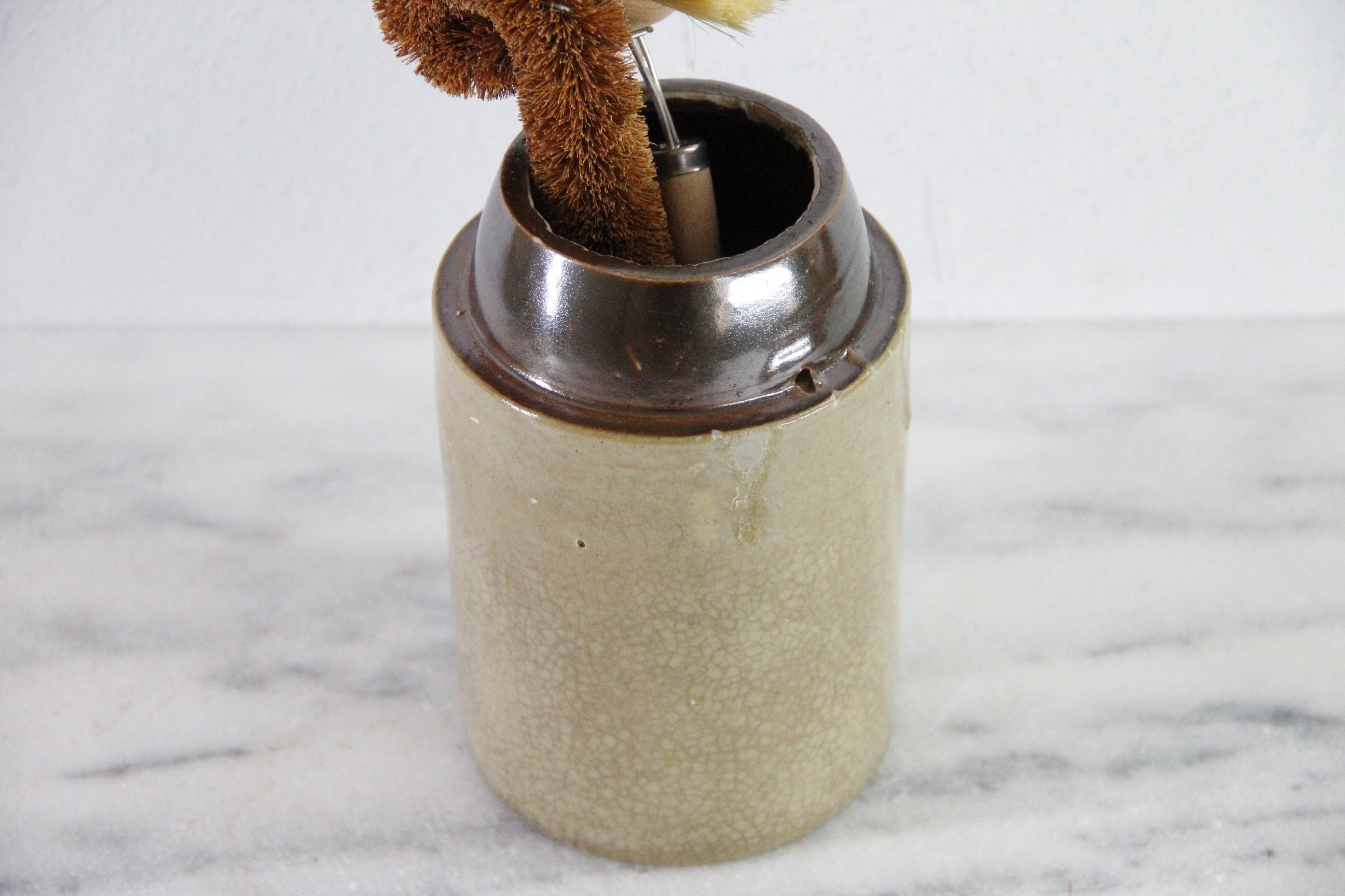 Antique Stoneware Crock Canning Jar | Craquealure Two Tone