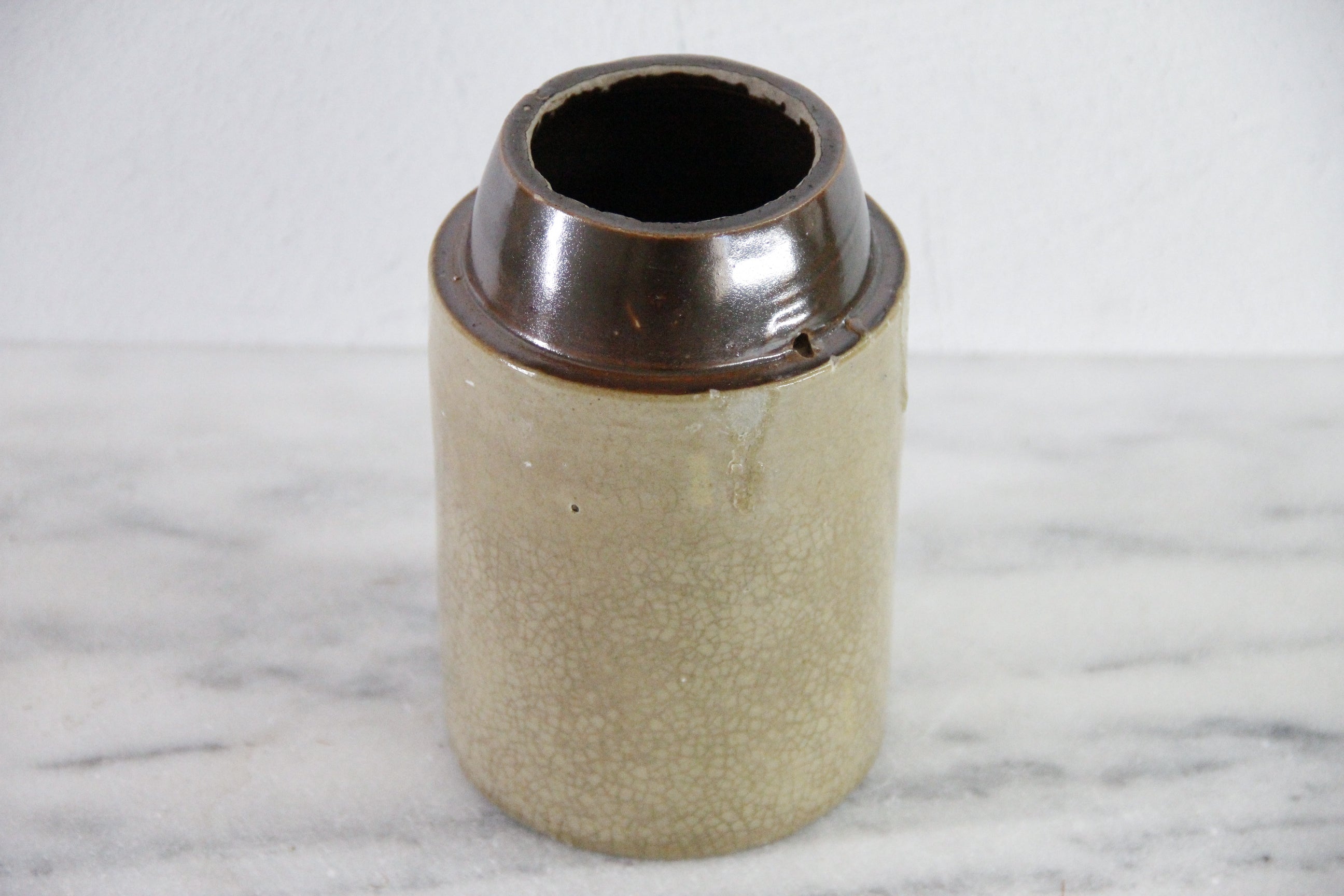 Antique Stoneware Crock Canning Jar | Craquealure Two Tone