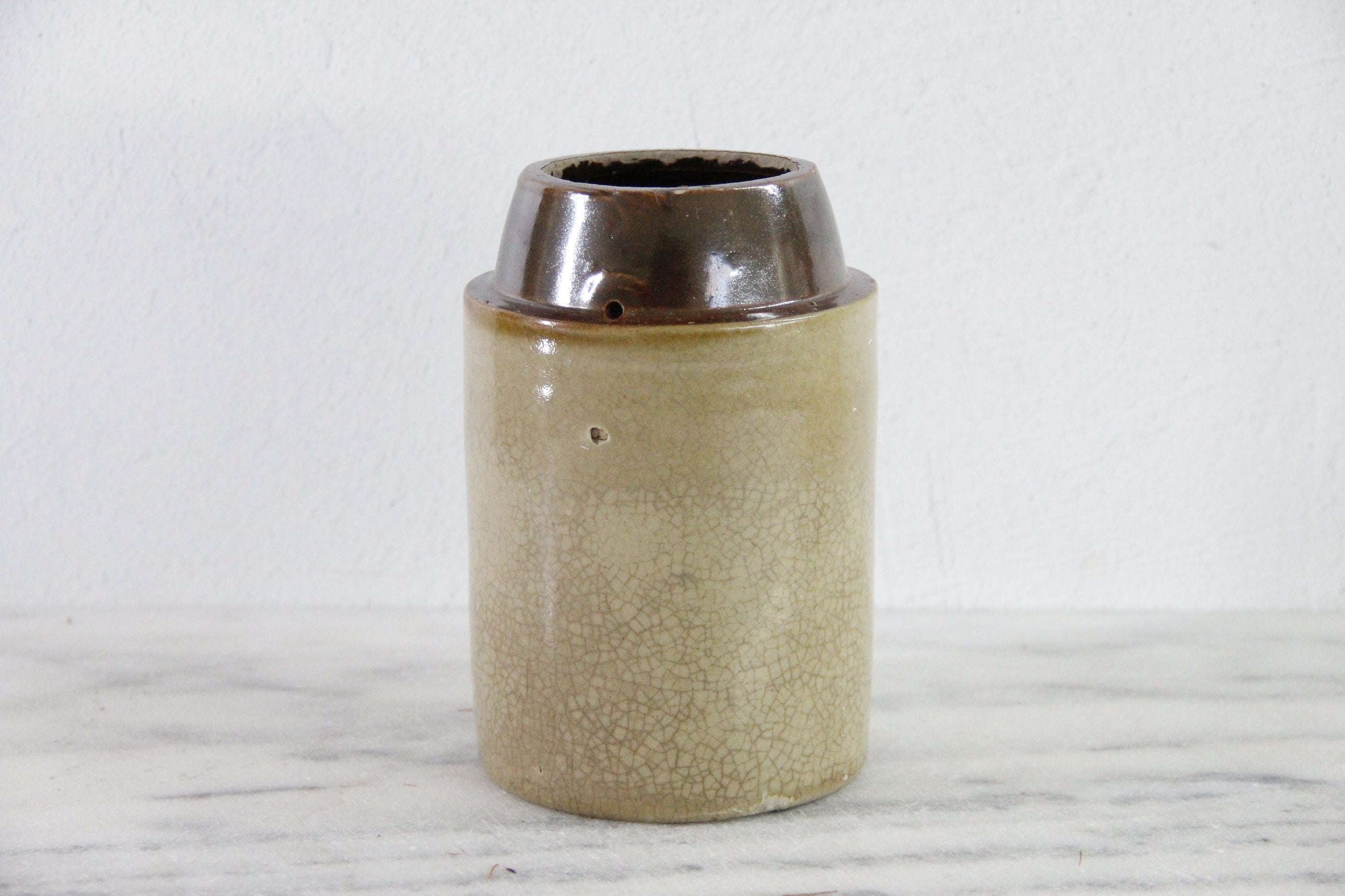 Antique Stoneware Crock Canning Jar | Craquealure Two Tone