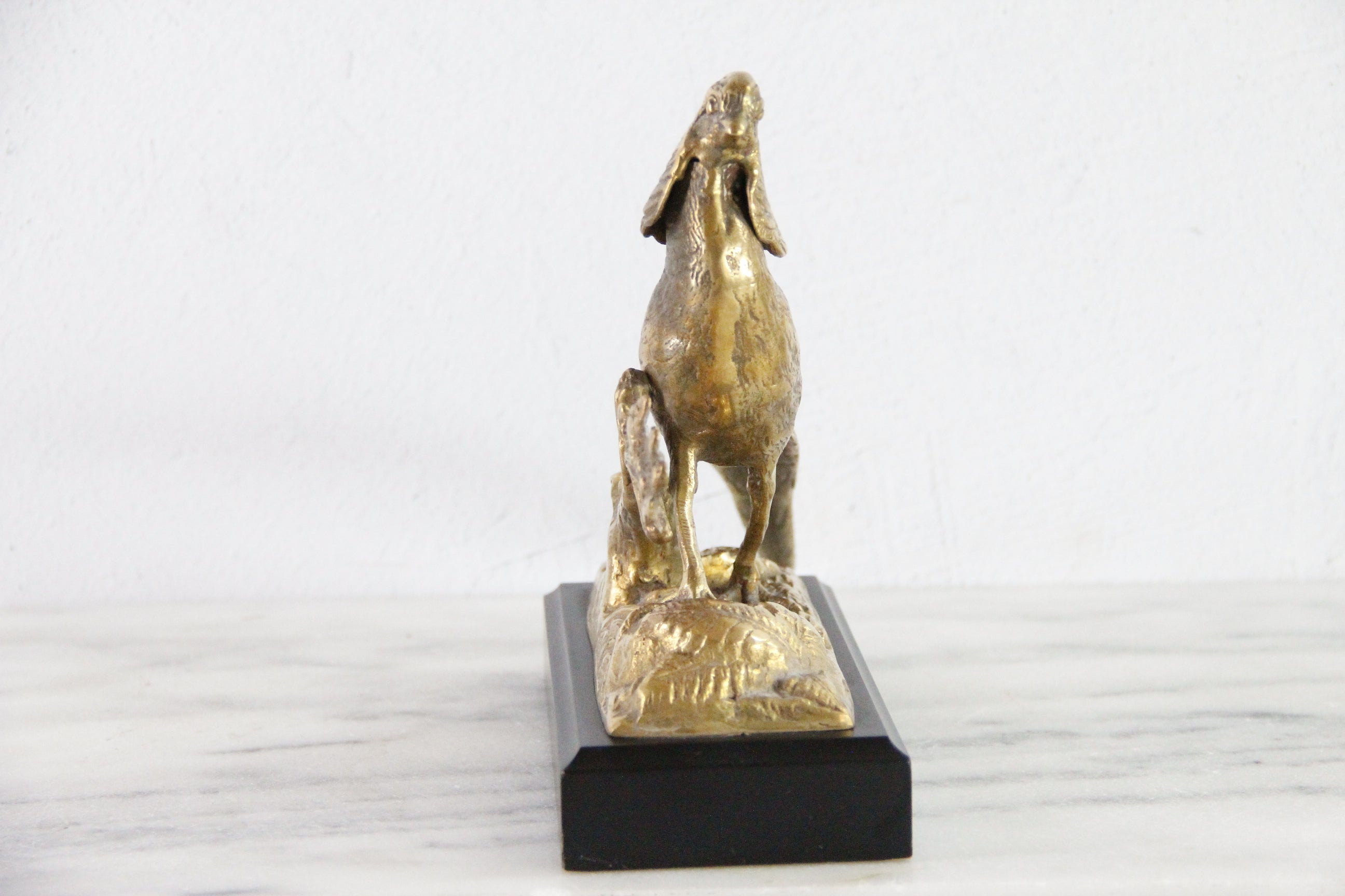 Brass Pheasant | Vintage Statue Mounted On Wood Base