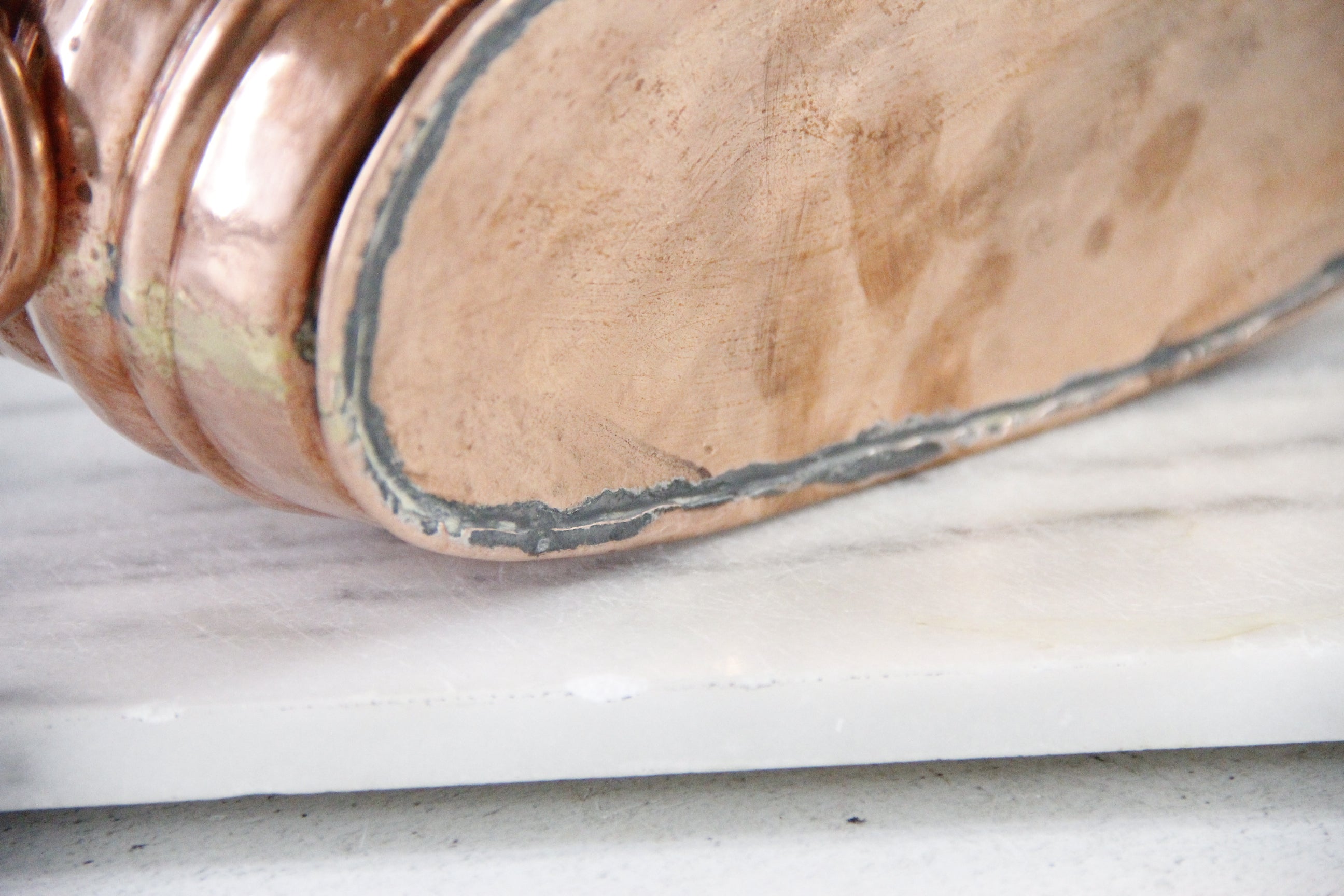 Vintage Copper Planter With Handles | Oval Hammered Jardiniere