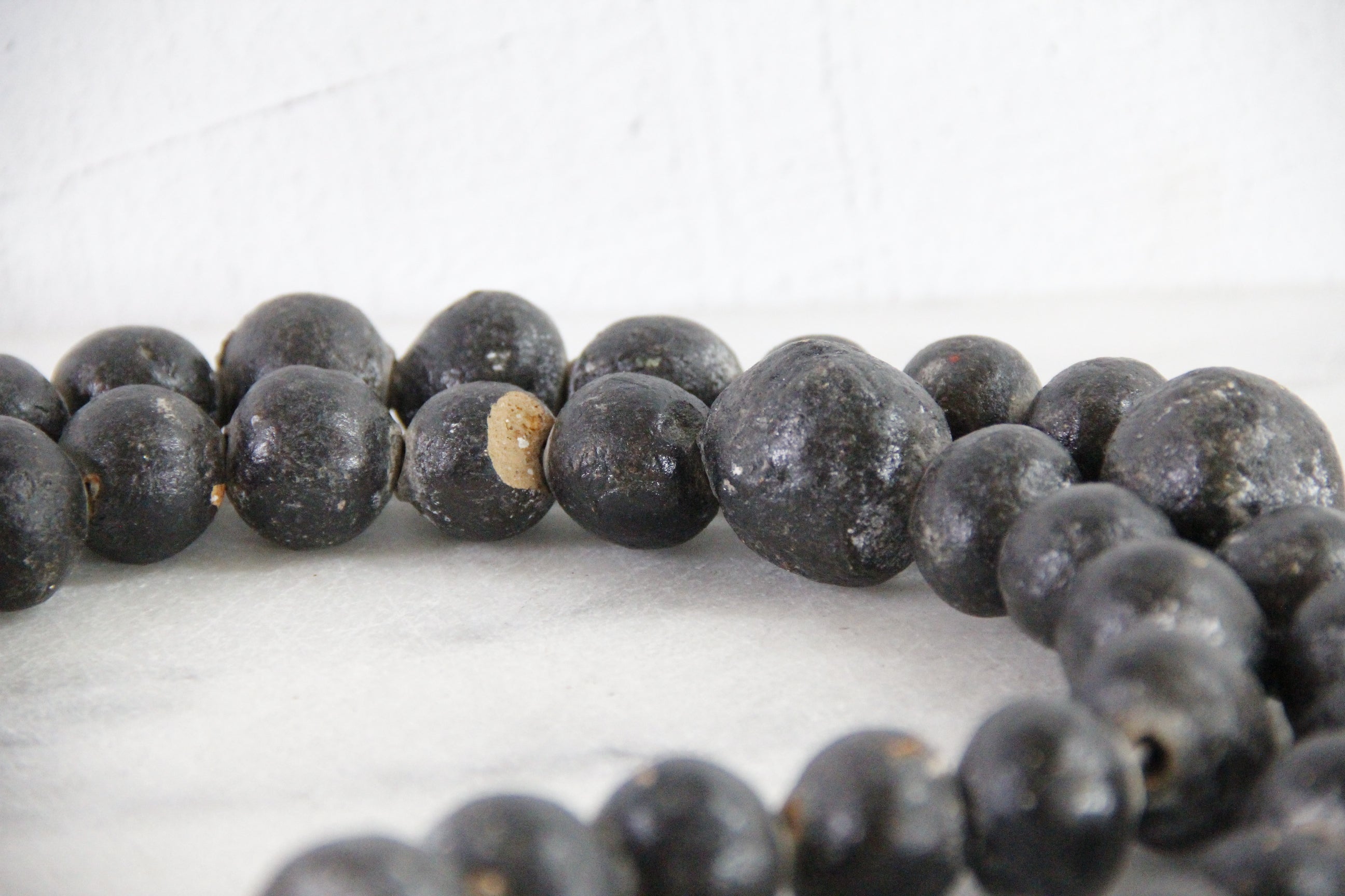 Clay Rosary | Large Vintage Hand Made Pottery Cross & Beads