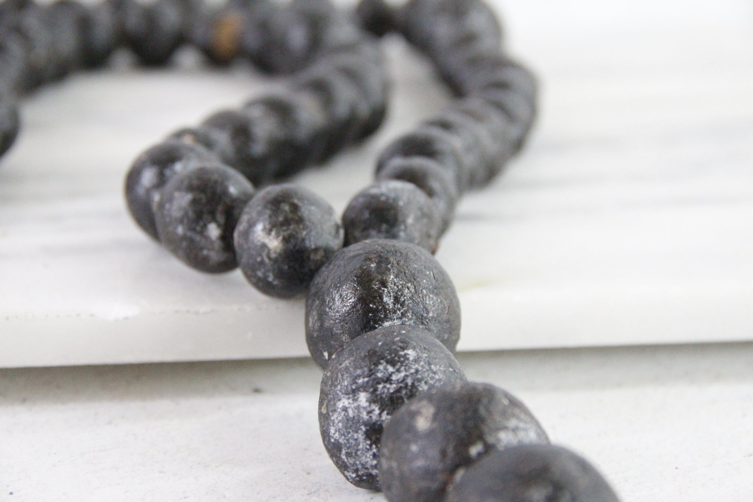 Clay Rosary | Large Vintage Hand Made Pottery Cross & Beads