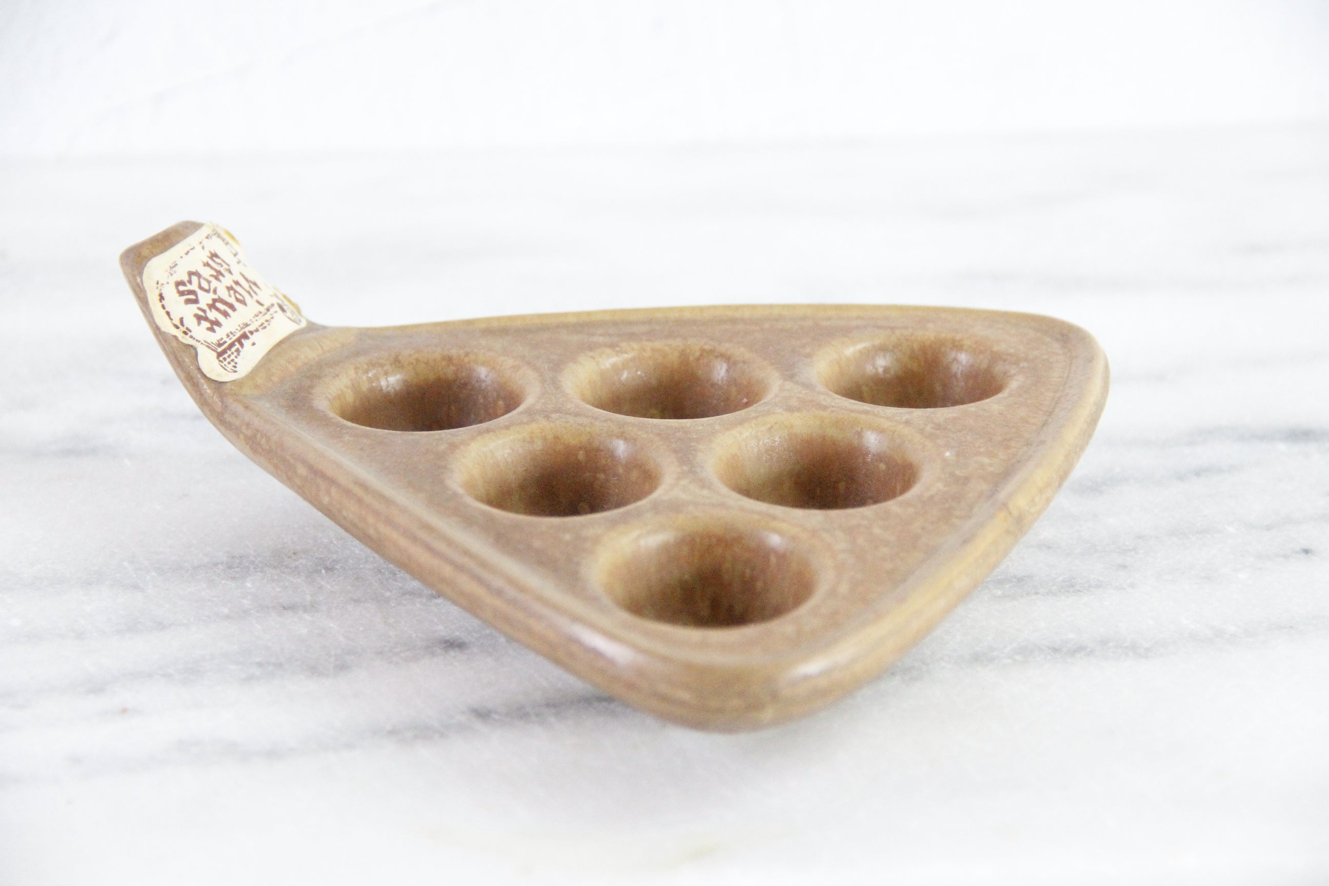 French Escargot Dish | Vintage Handmade Stoneware Pottery
