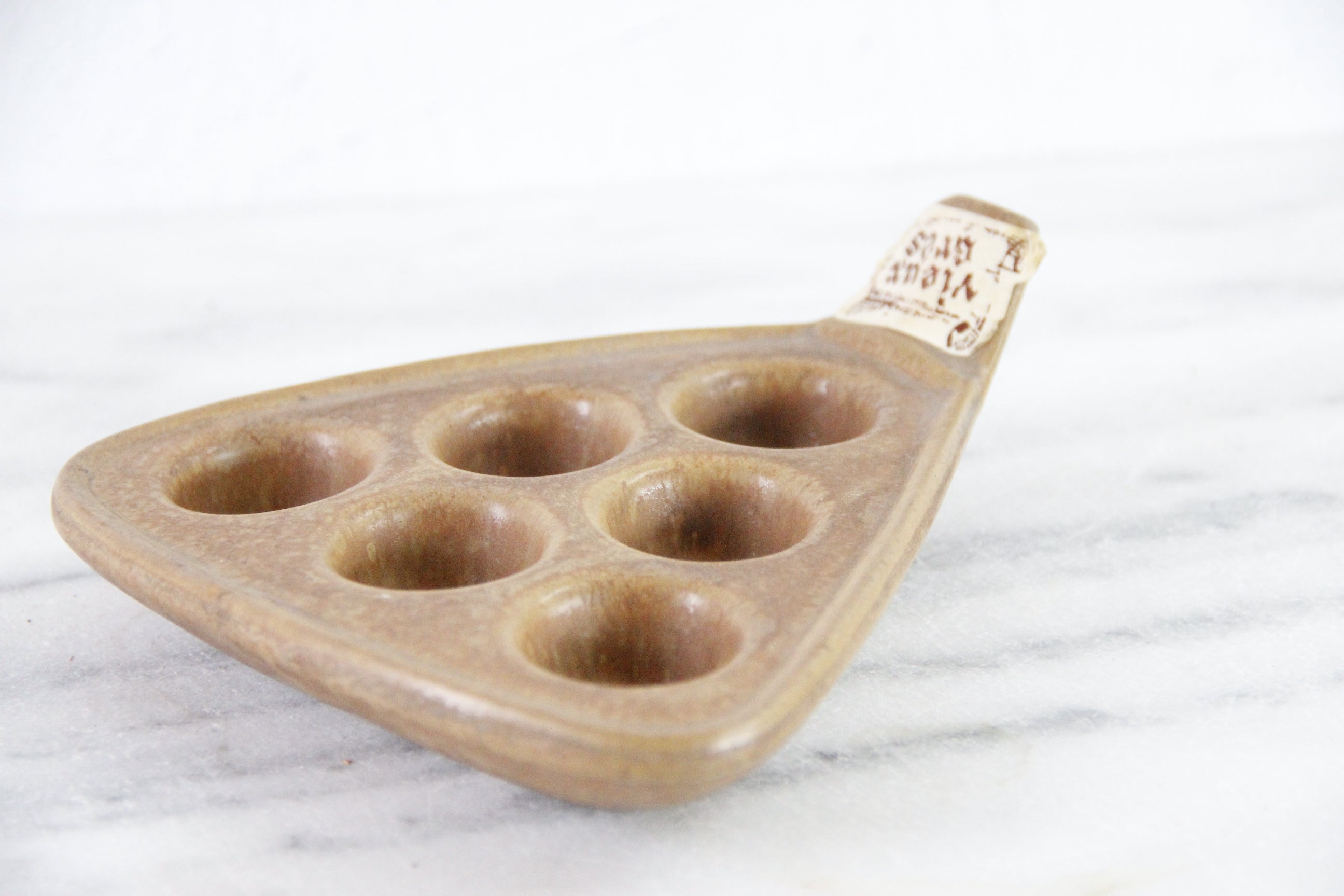 French Escargot Dish | Vintage Handmade Stoneware Pottery