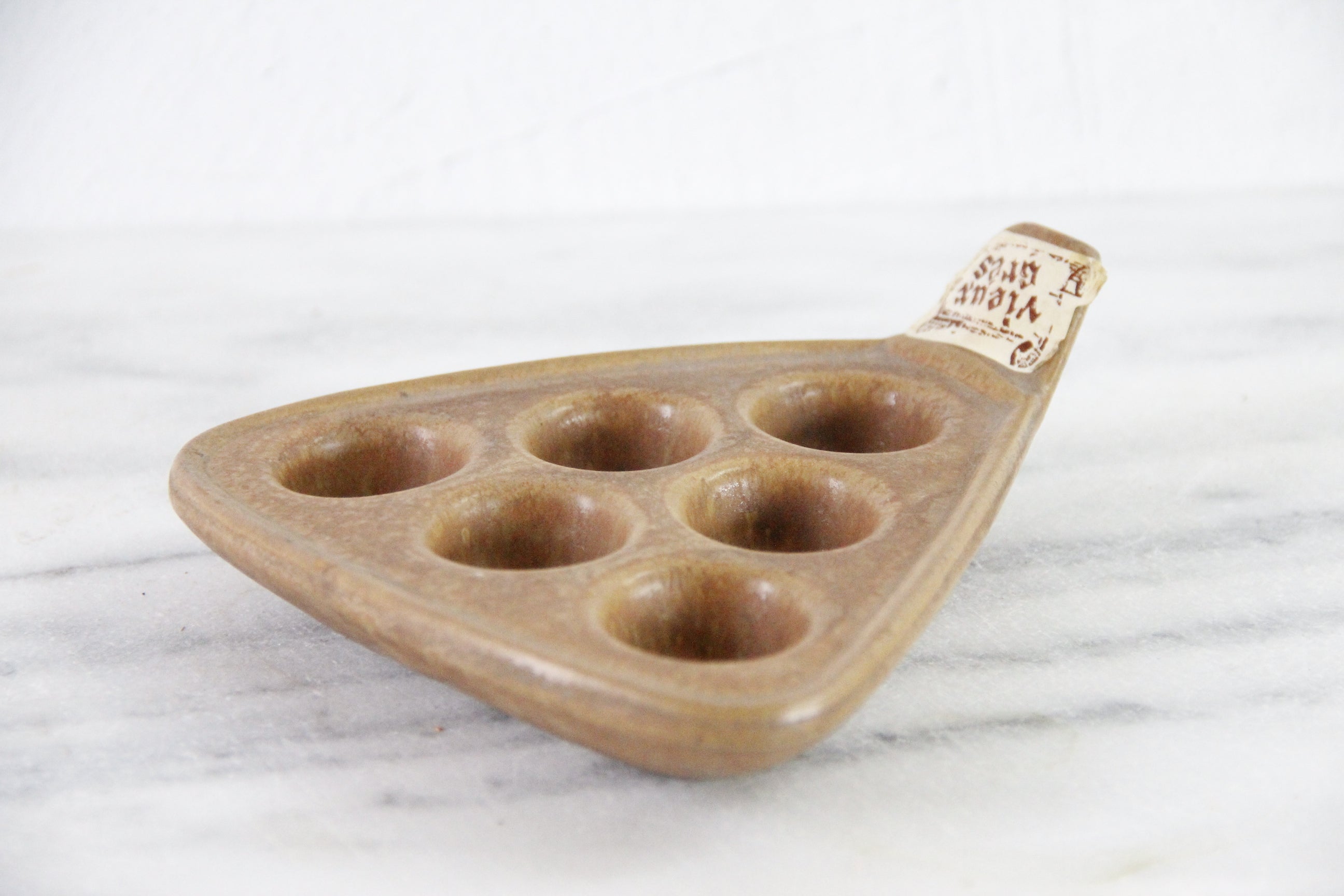 French Escargot Dish | Vintage Handmade Stoneware Pottery