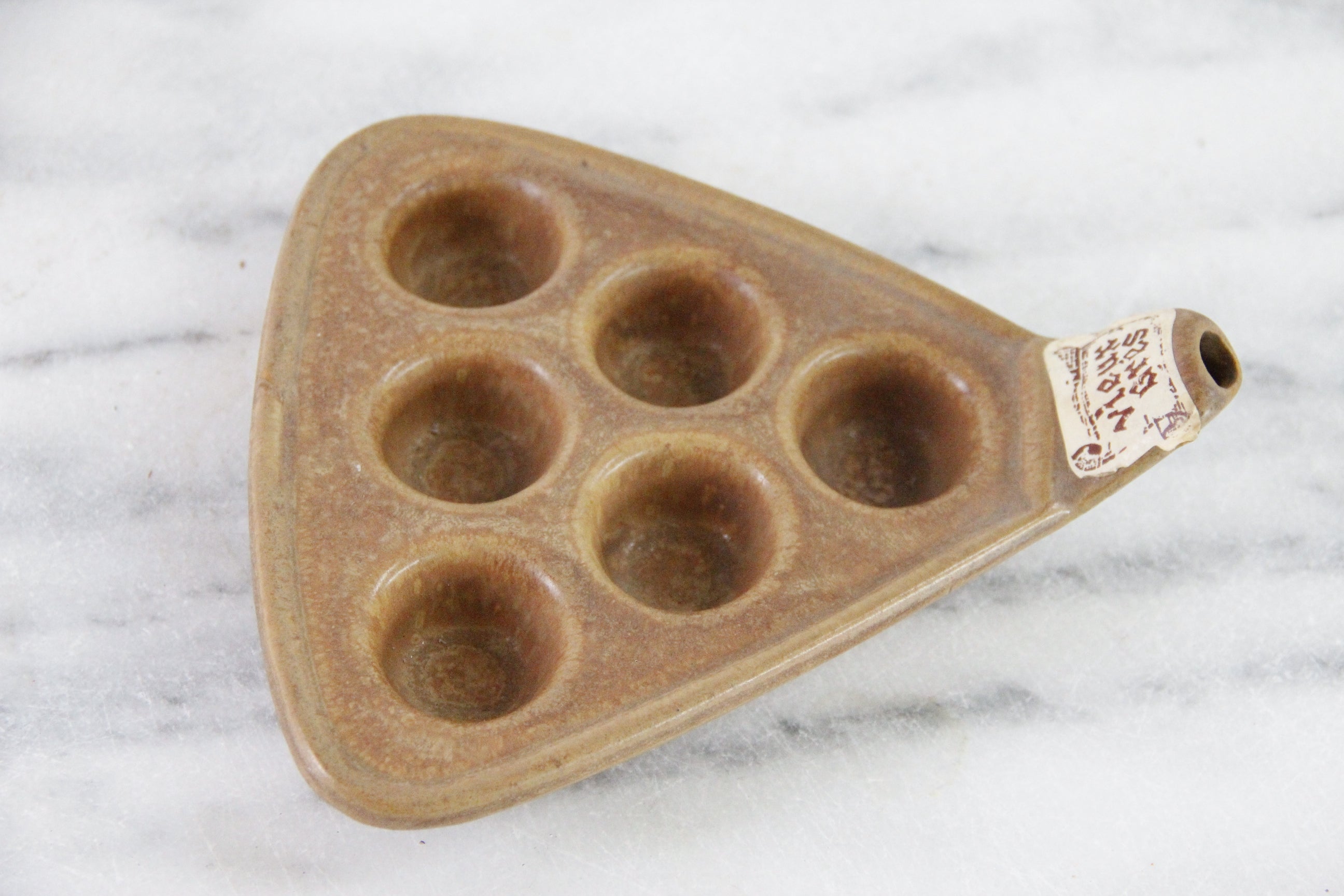 French Escargot Dish | Vintage Handmade Stoneware Pottery