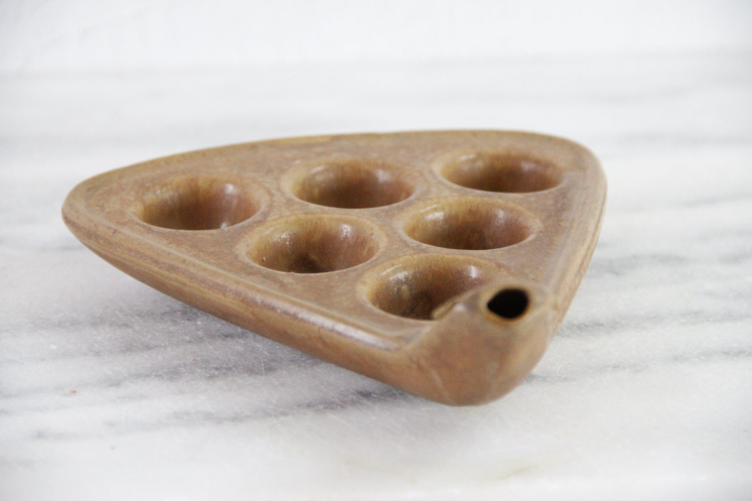 French Escargot Dish | Vintage Handmade Stoneware Pottery