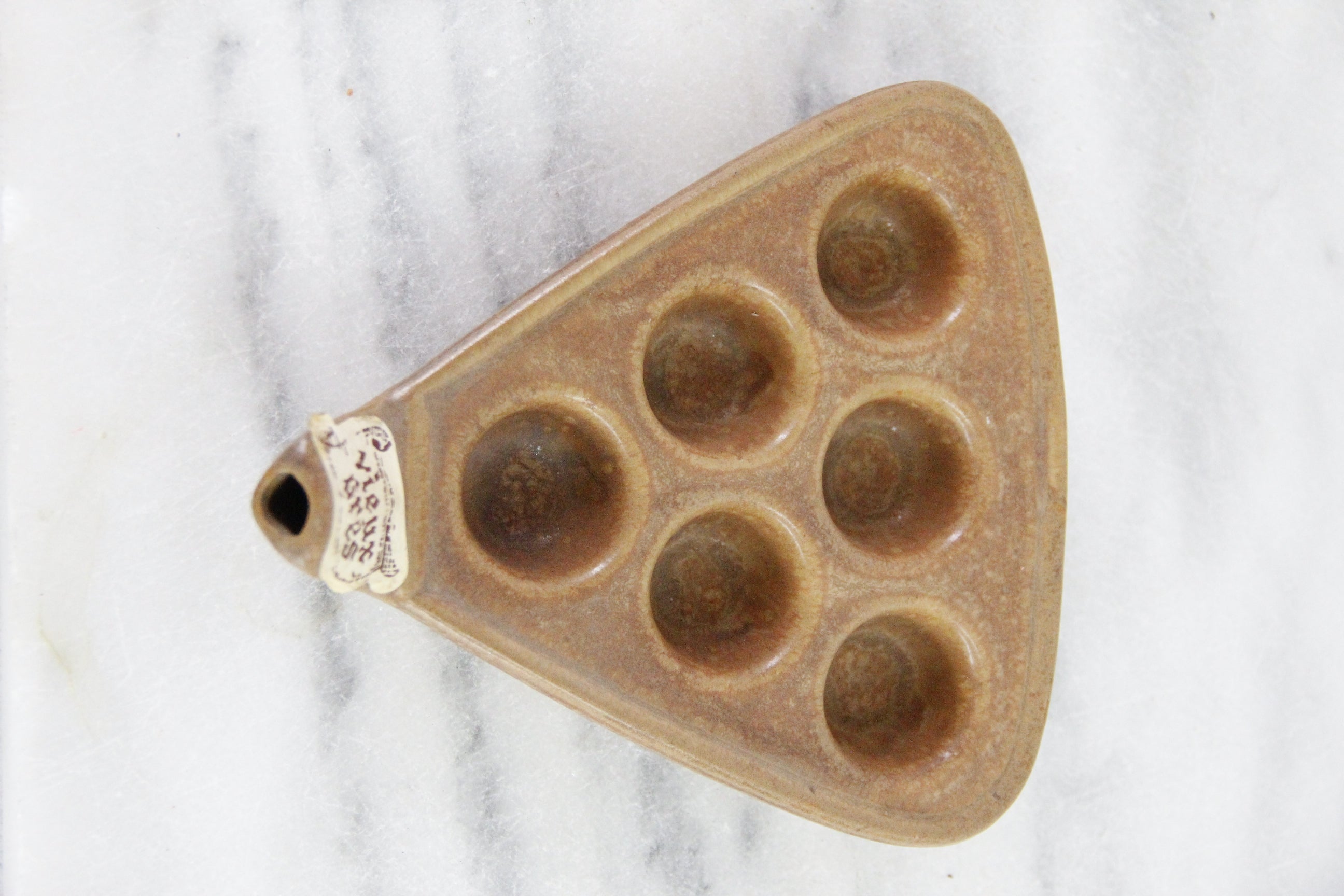 French Escargot Dish | Vintage Handmade Stoneware Pottery