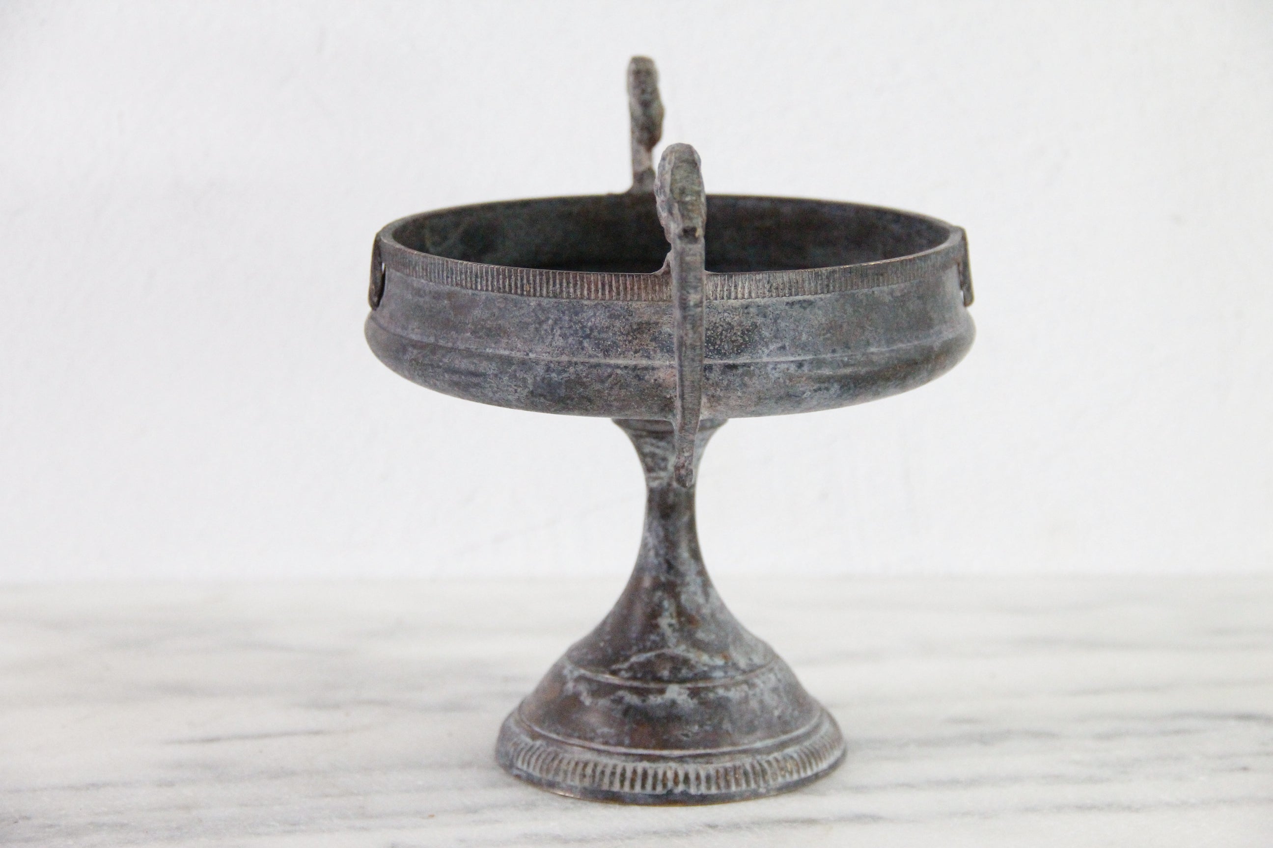 Vintage Brass Compote | Neoclassic Tazza Pedestal Bowl