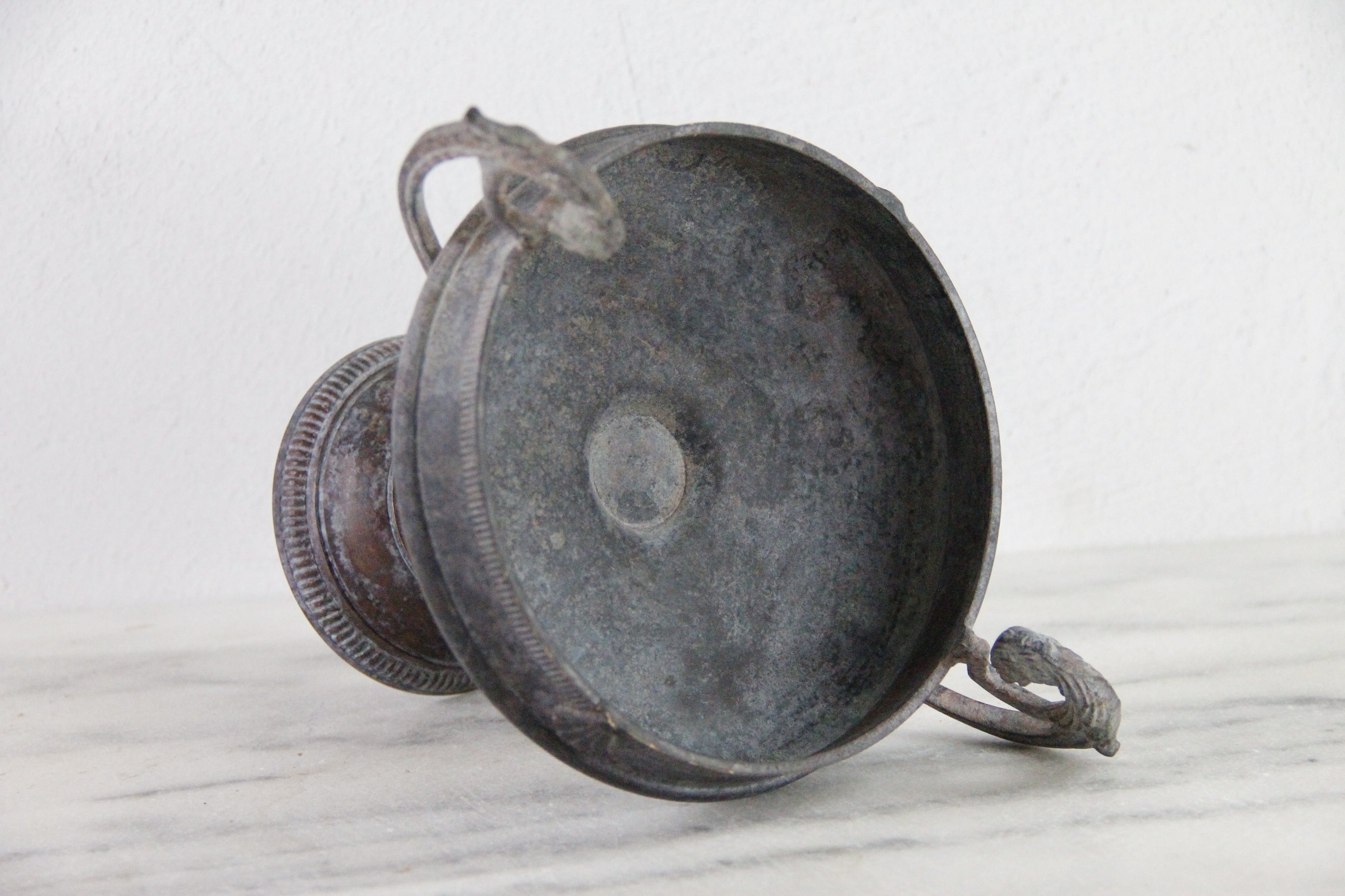 Vintage Brass Compote | Neoclassic Tazza Pedestal Bowl
