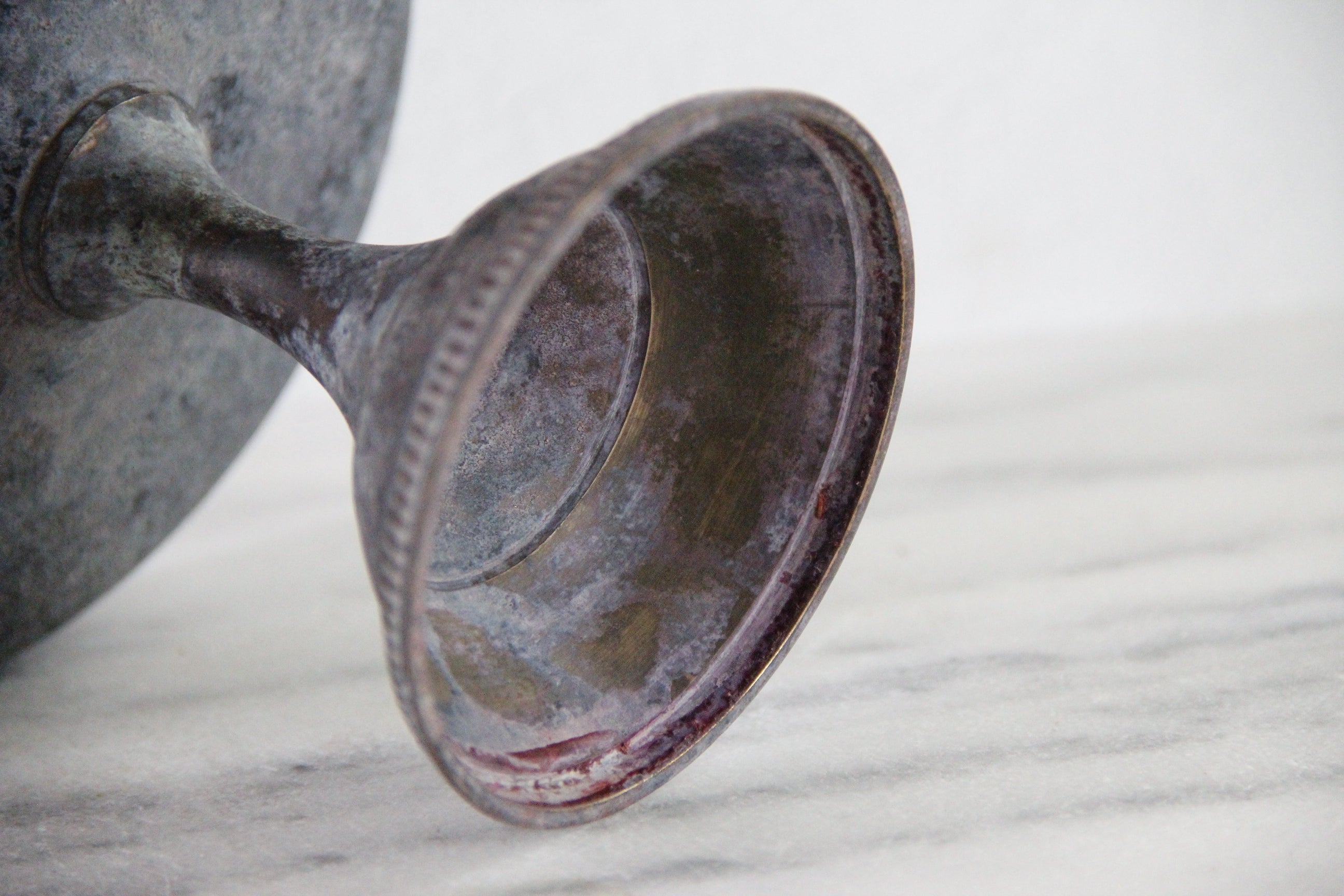 Vintage Brass Compote | Neoclassic Tazza Pedestal Bowl