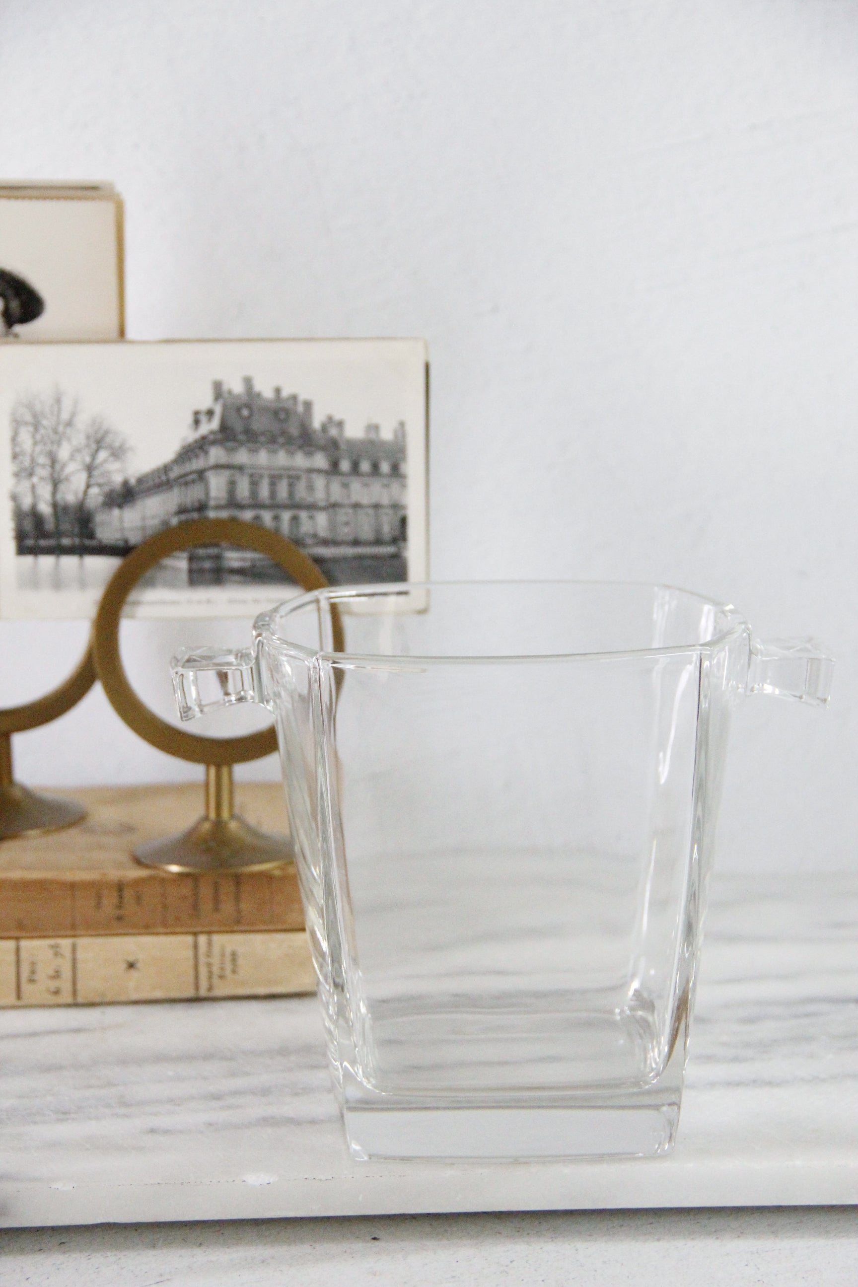 Vintage Glass Ice Bucket Stamped France | Art Deco