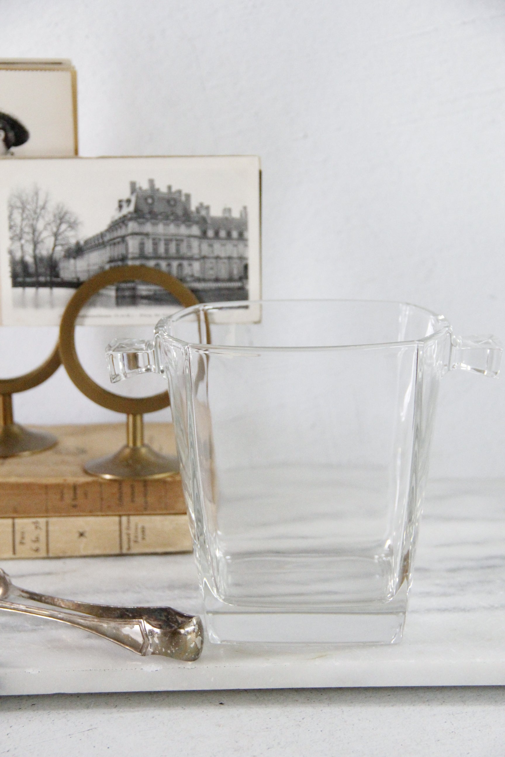 Vintage Glass Ice Bucket Stamped France | Art Deco