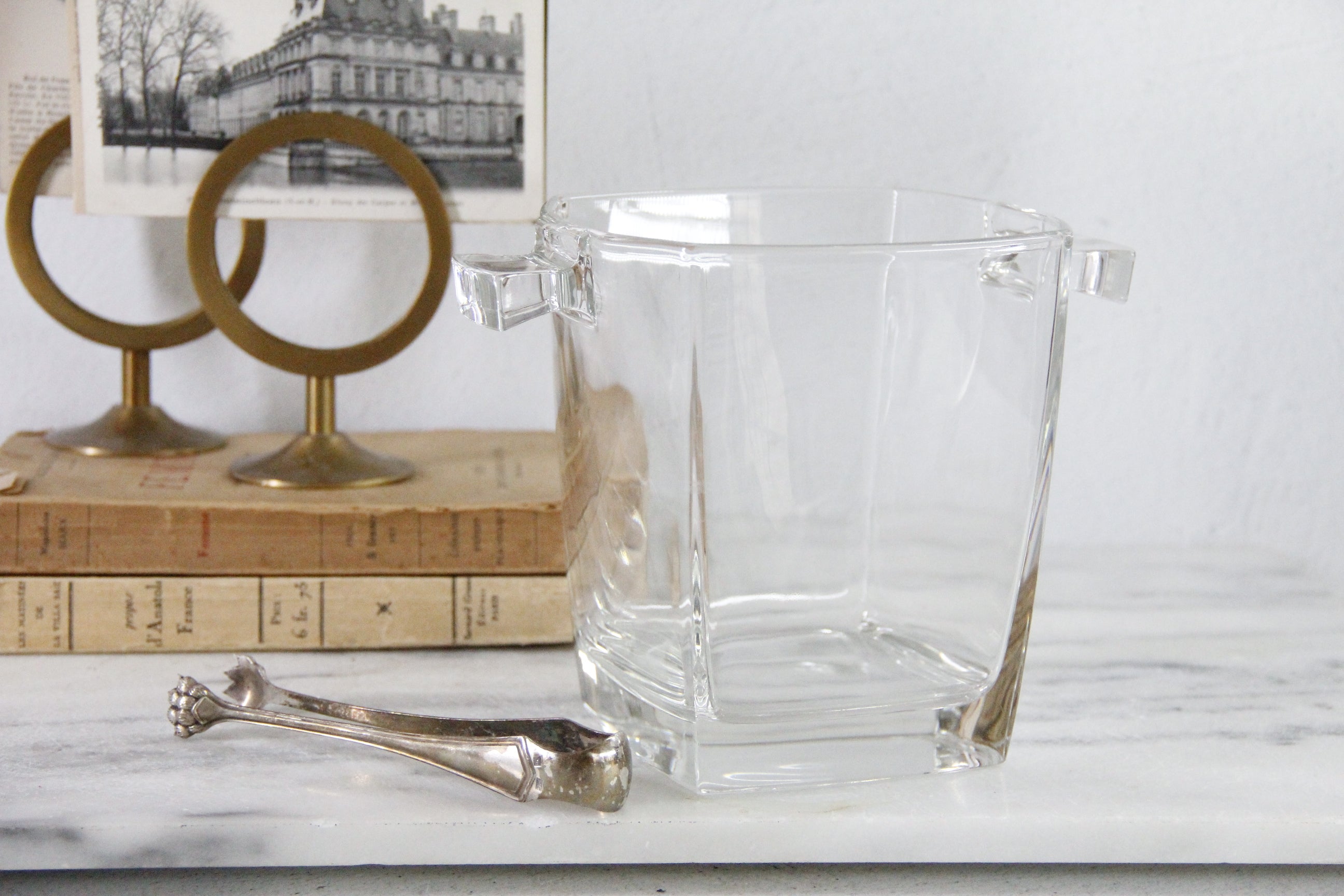 Vintage Glass Ice Bucket Stamped France | Art Deco