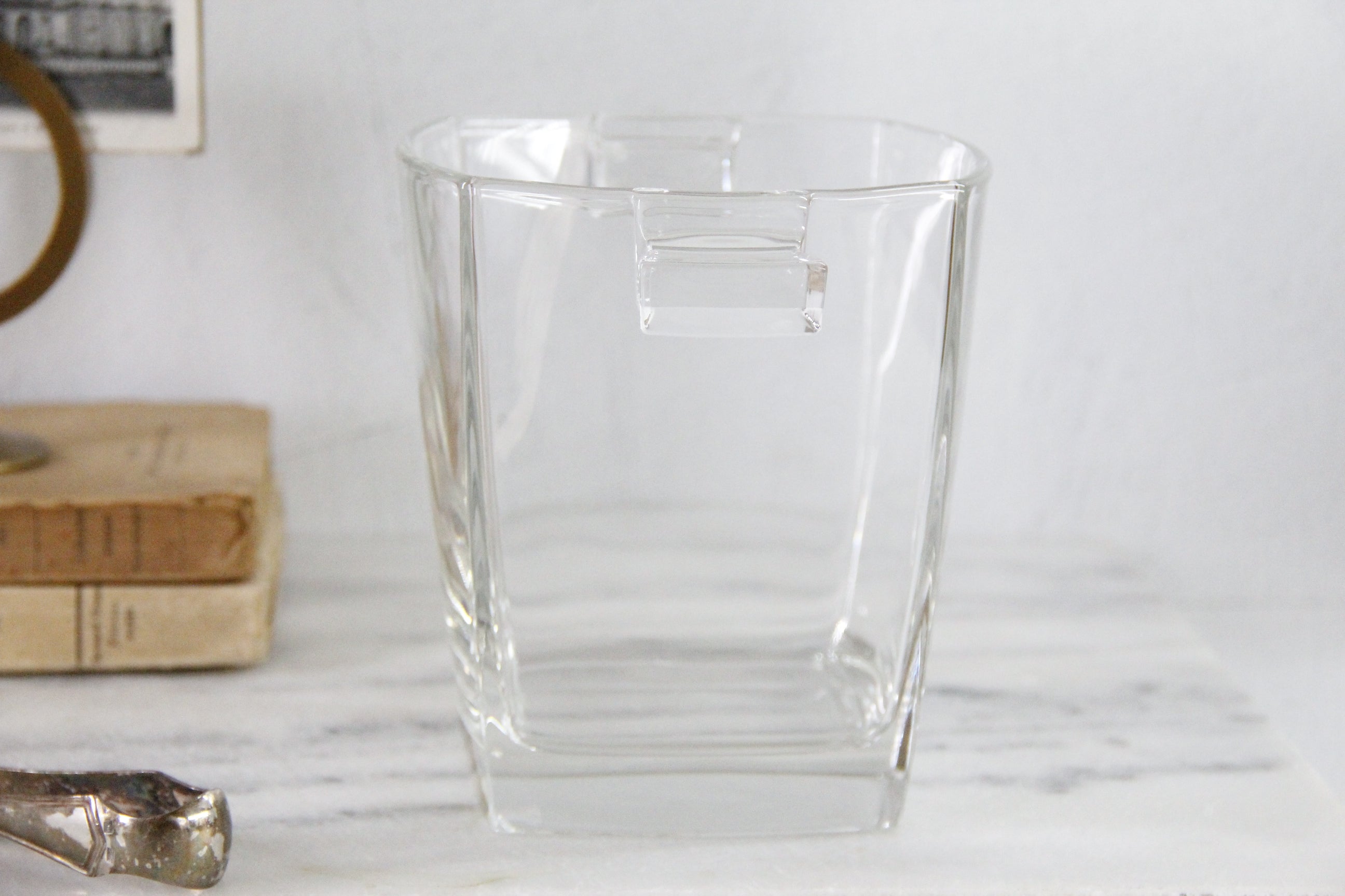 Vintage Glass Ice Bucket Stamped France | Art Deco