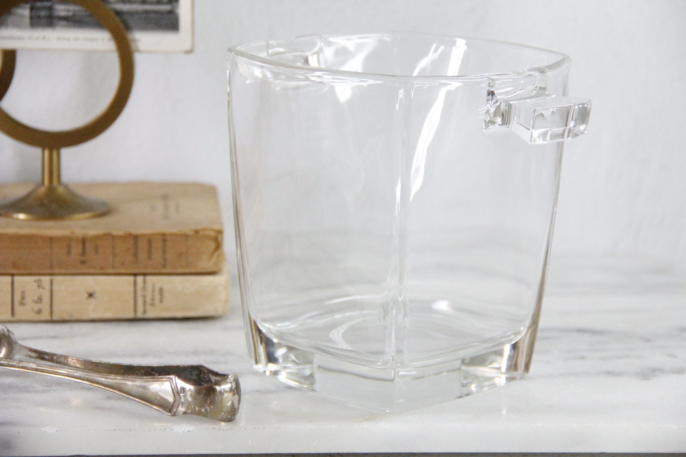 Vintage Glass Ice Bucket Stamped France | Art Deco