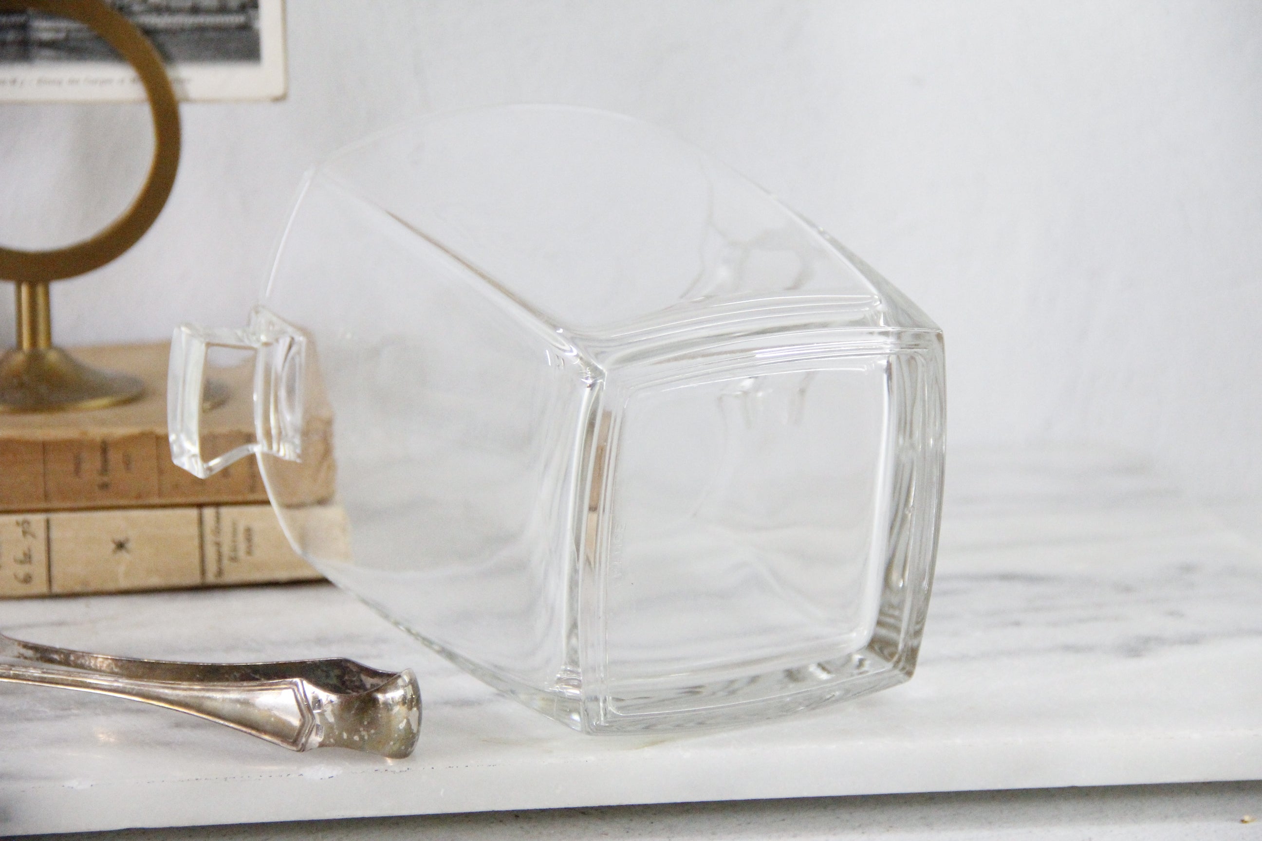 Vintage Glass Ice Bucket Stamped France | Art Deco