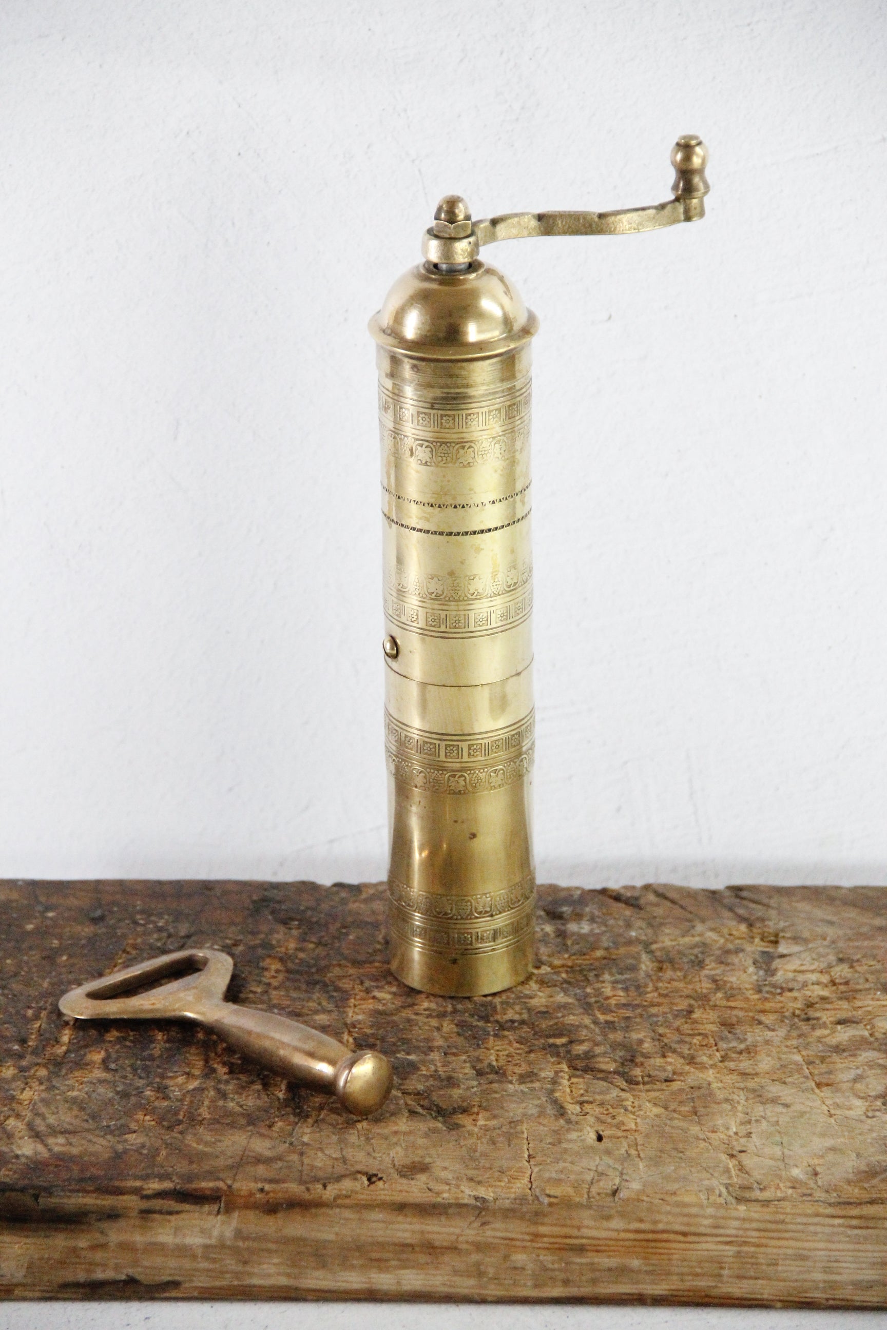 Vintage Brass Pepper Mill | Authentic Stamped Made in Greece