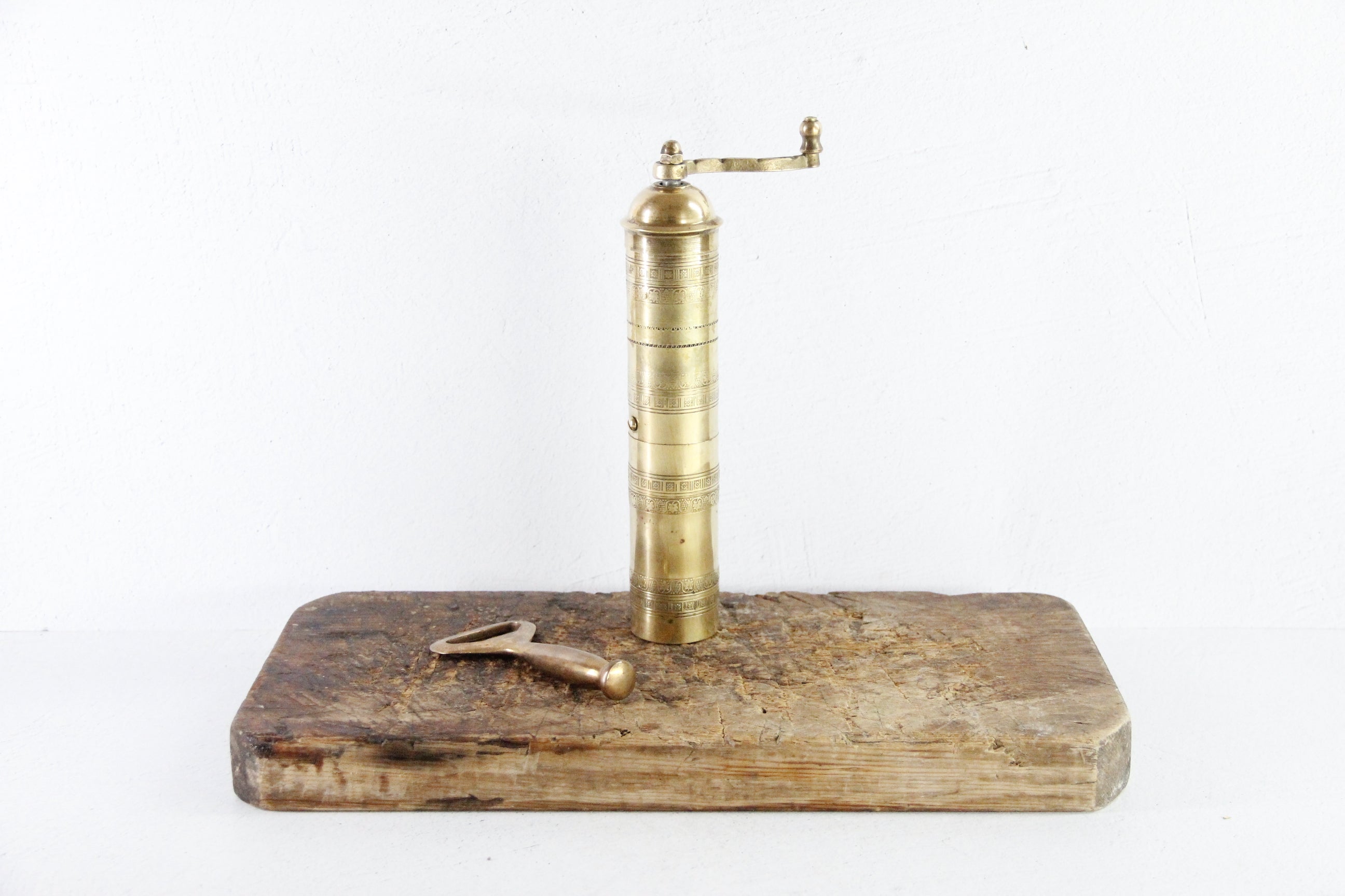 Vintage Brass Pepper Mill | Authentic Stamped Made in Greece