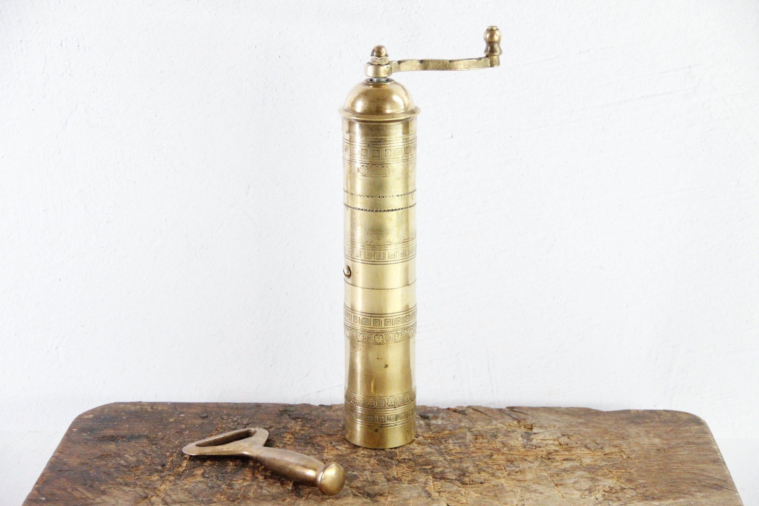 Vintage Brass Pepper Mill | Authentic Stamped Made in Greece