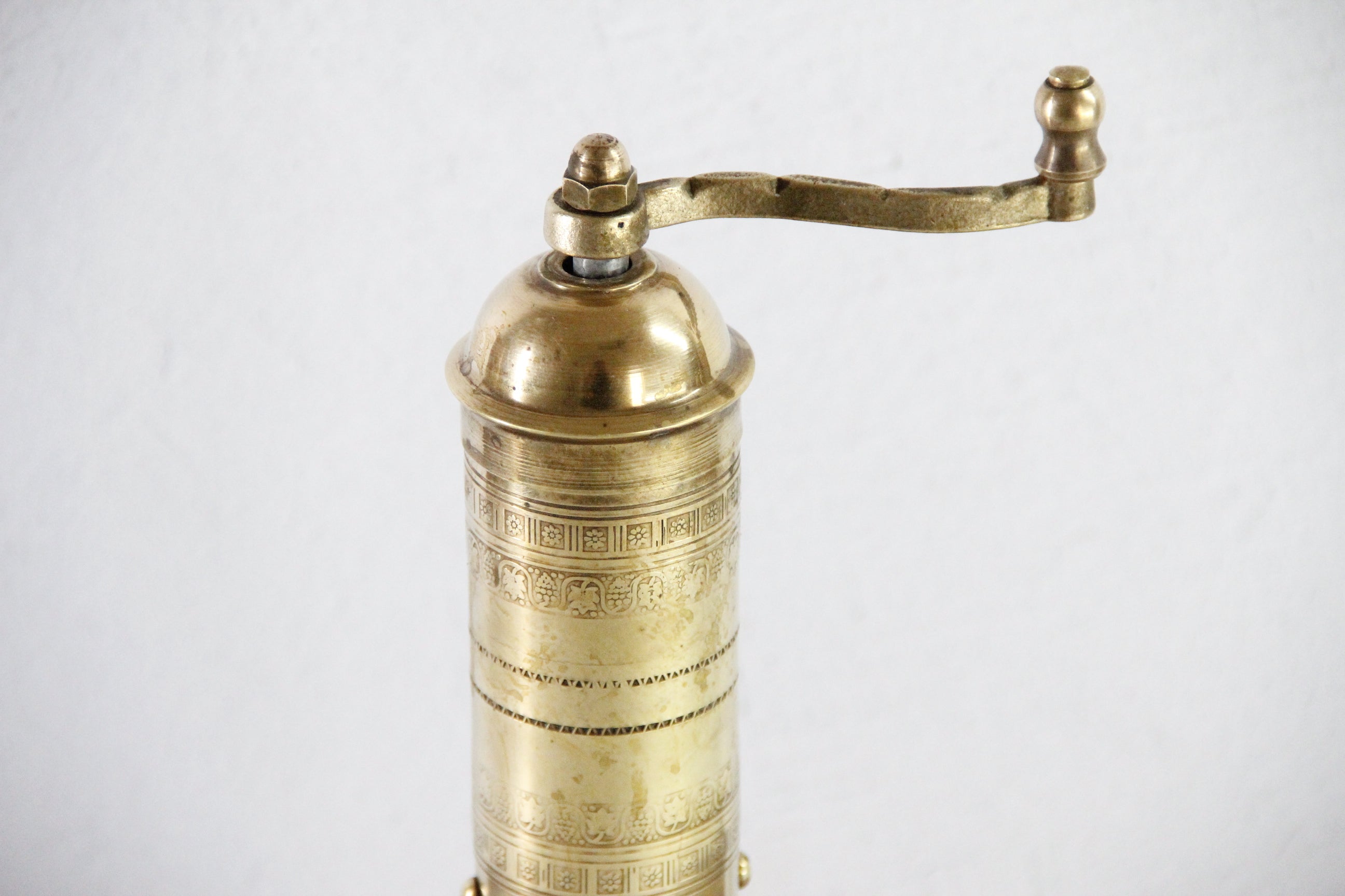 Vintage Brass Pepper Mill | Authentic Stamped Made in Greece