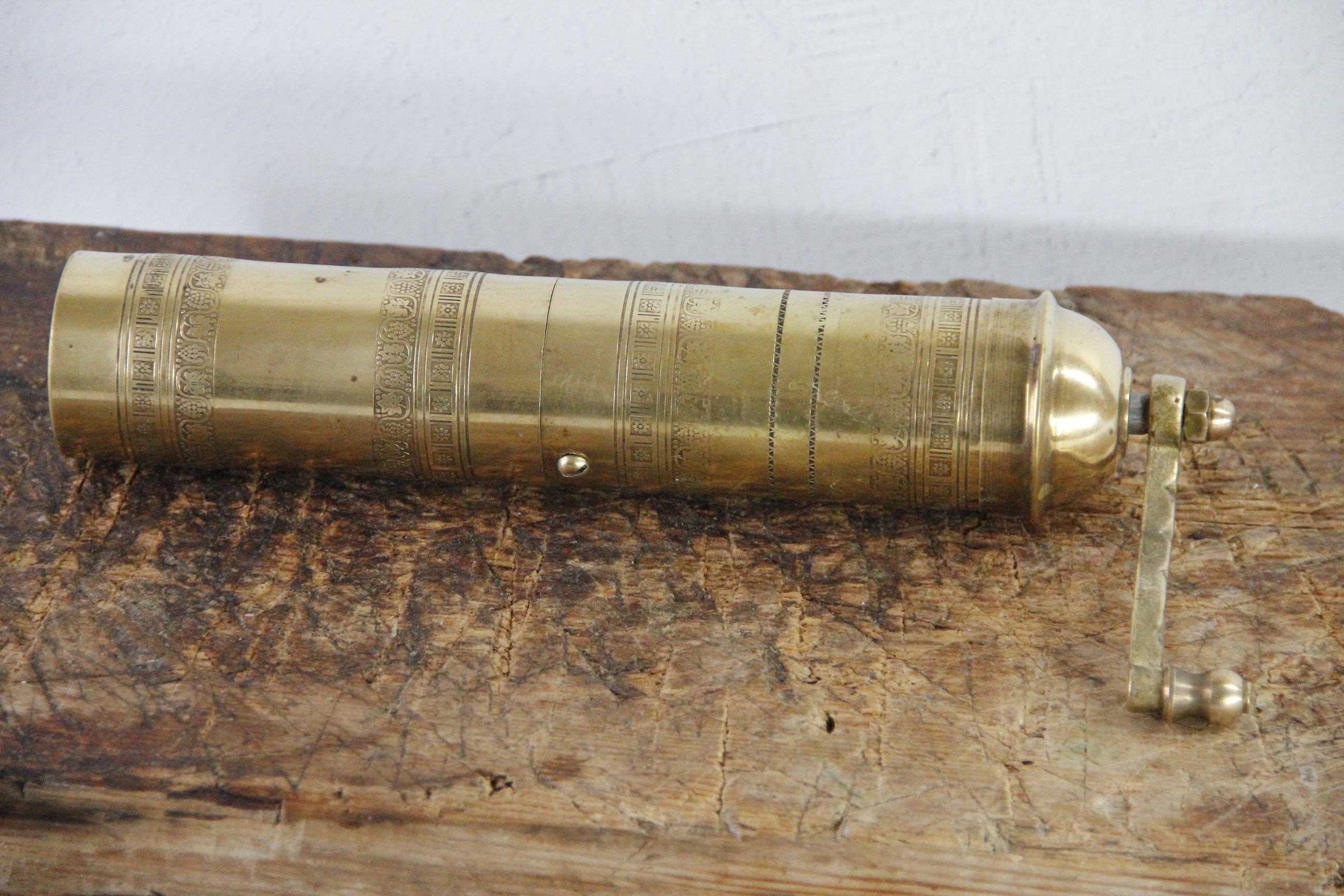 Vintage Brass Pepper Mill | Authentic Stamped Made in Greece