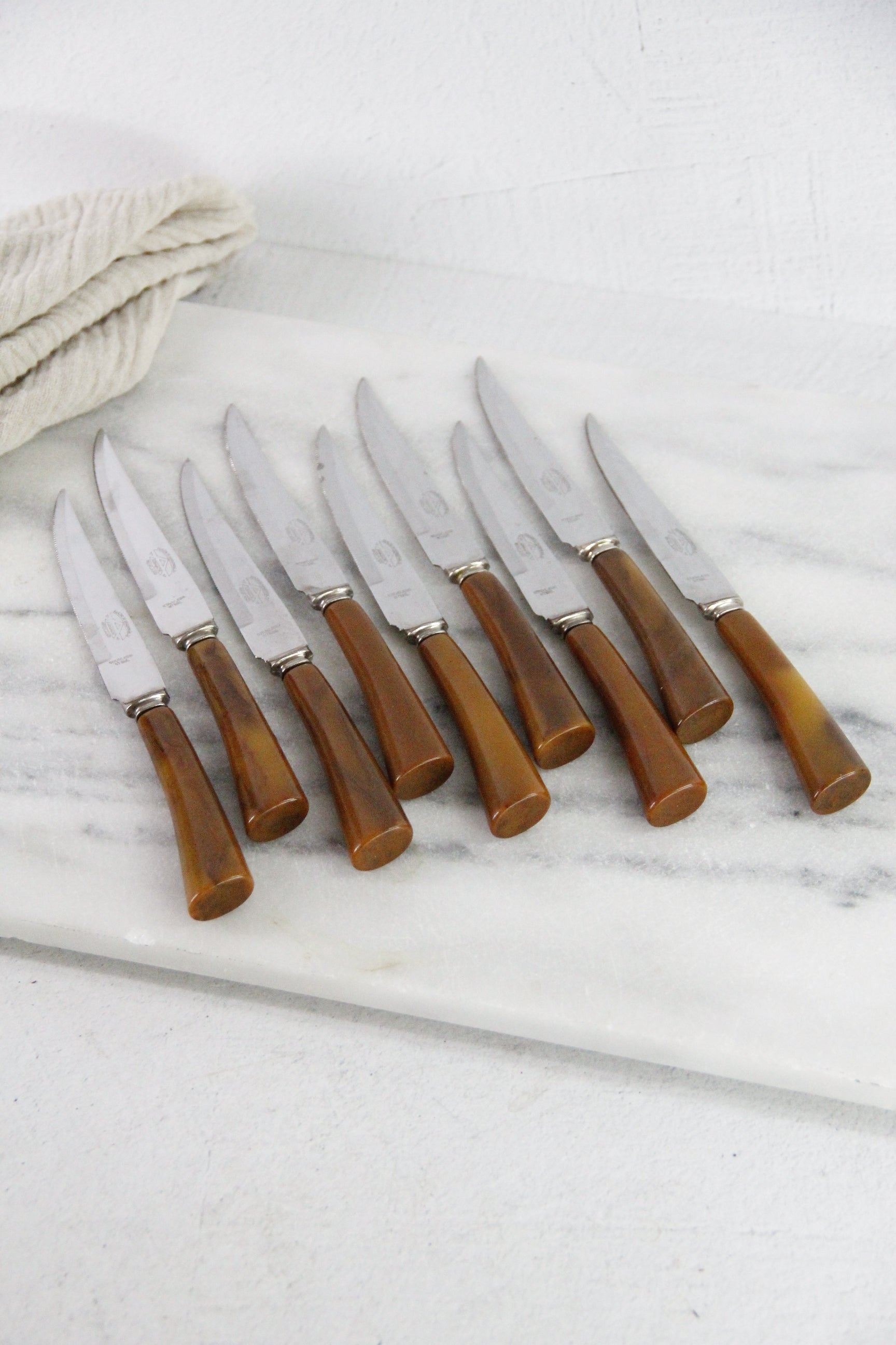 Vintage Cutlery Set  | 9 Armack Durastag Steak Knives England