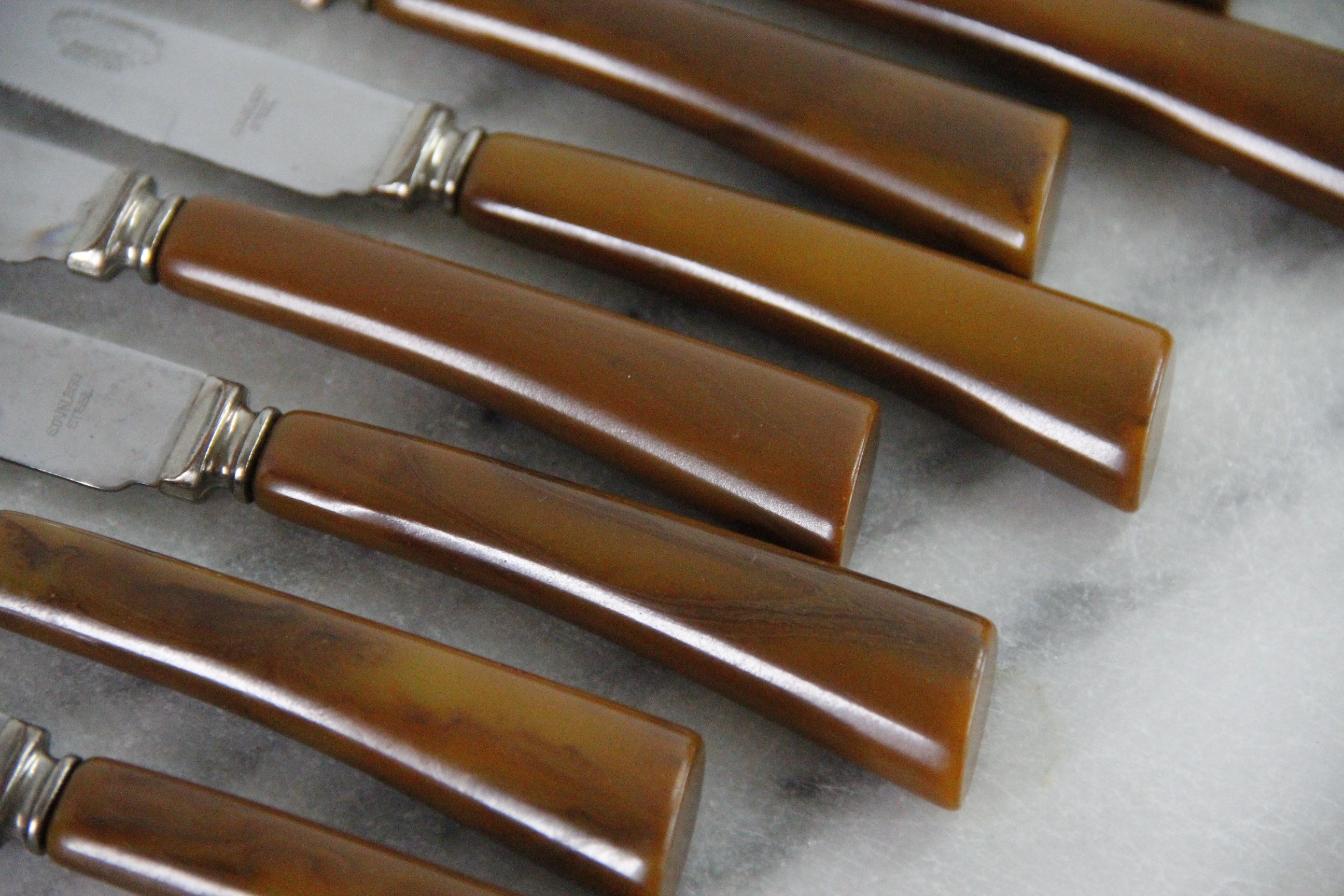 Vintage Cutlery Set  | 9 Armack Durastag Steak Knives England