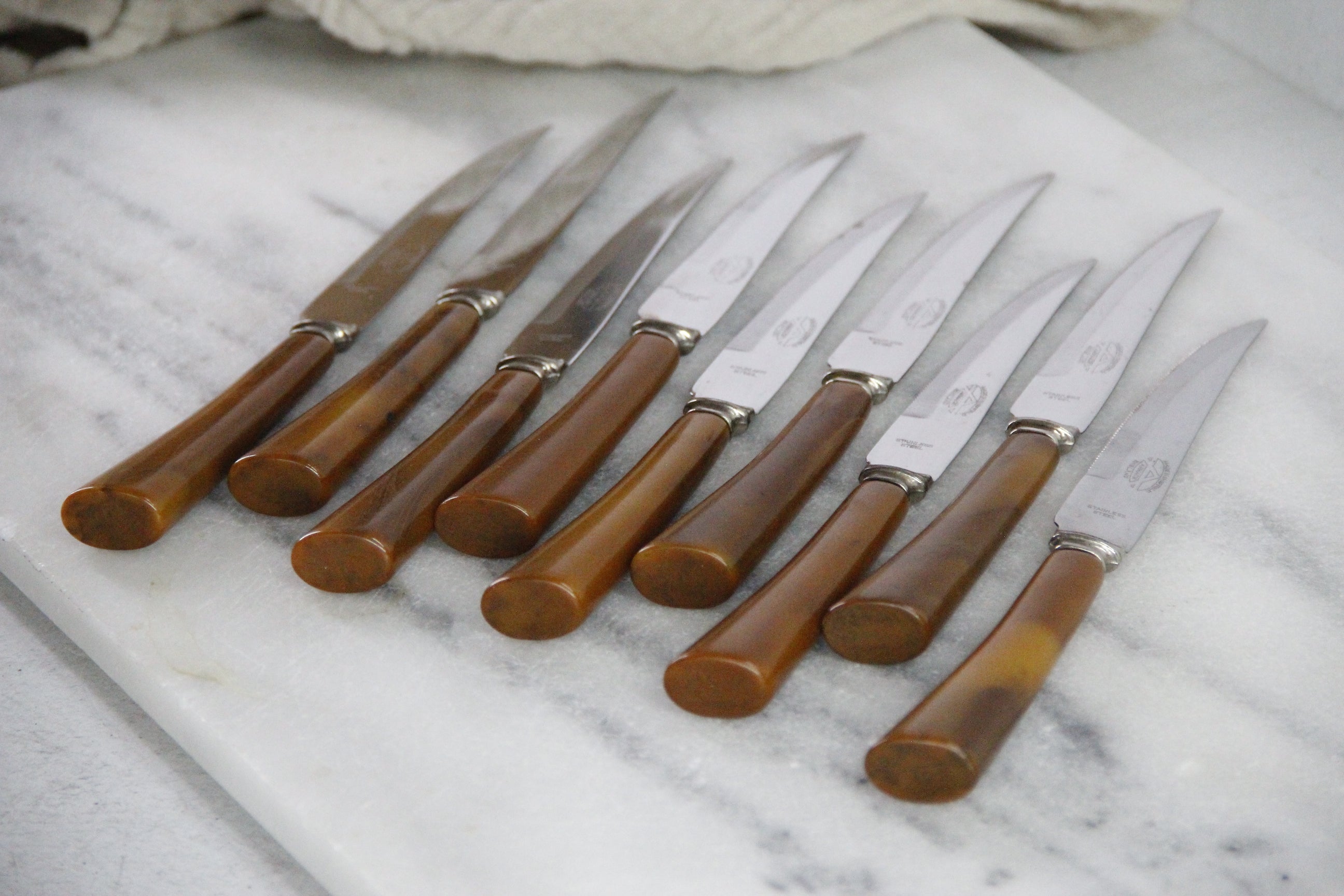 Vintage Cutlery Set  | 9 Armack Durastag Steak Knives England