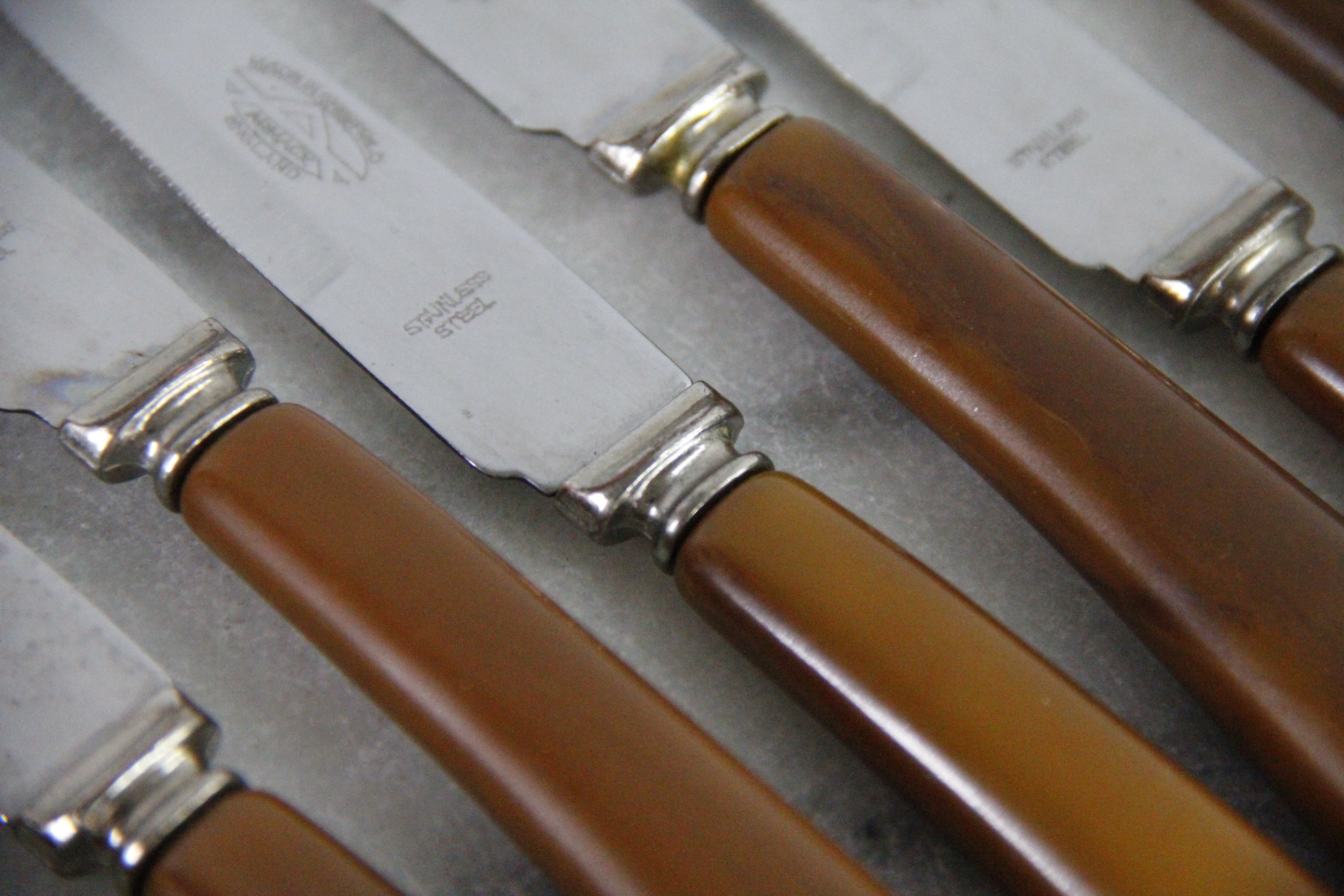 Vintage Cutlery Set  | 9 Armack Durastag Steak Knives England
