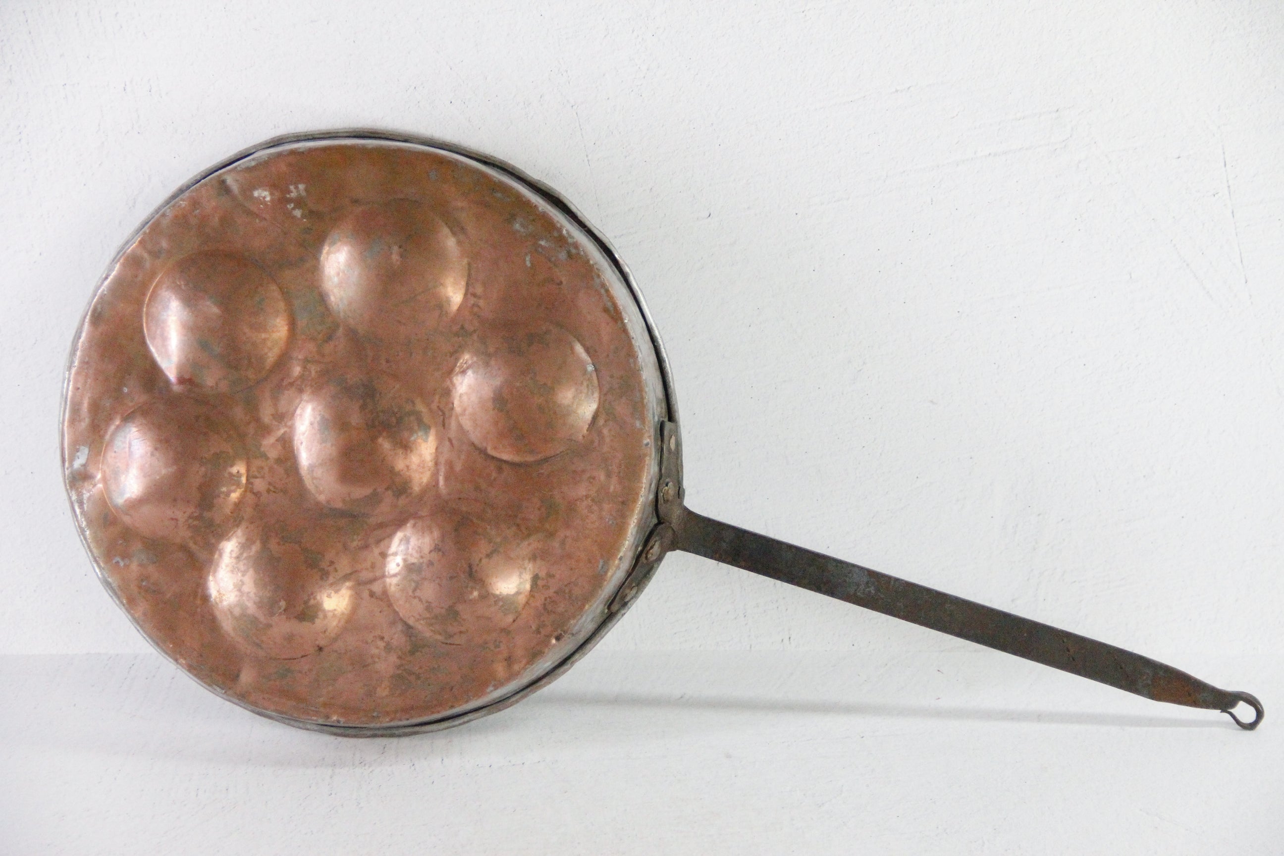 Antique Copper Pan | Egg/Escargot Poaching with Handle