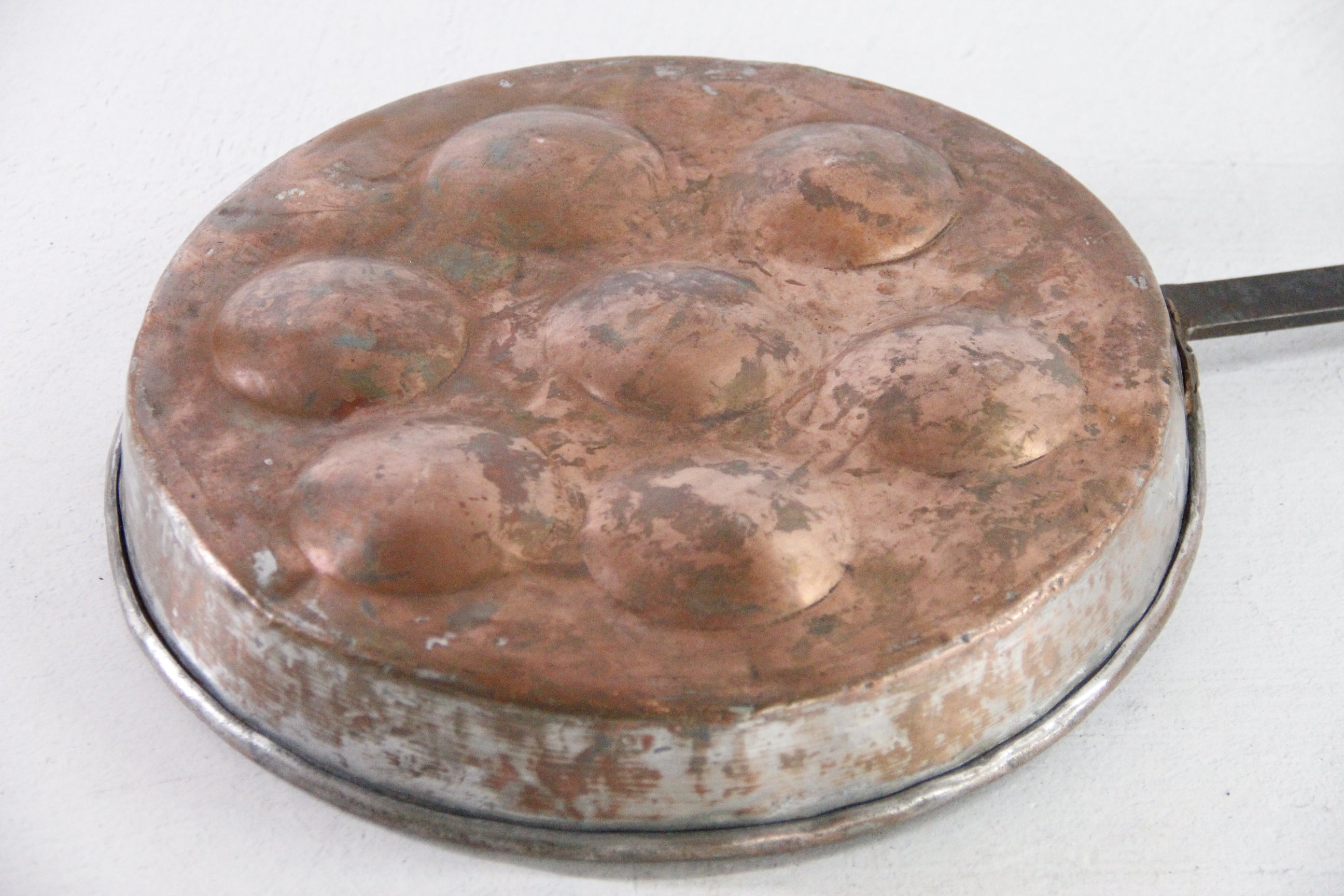 Antique Copper Pan | Egg/Escargot Poaching with Handle
