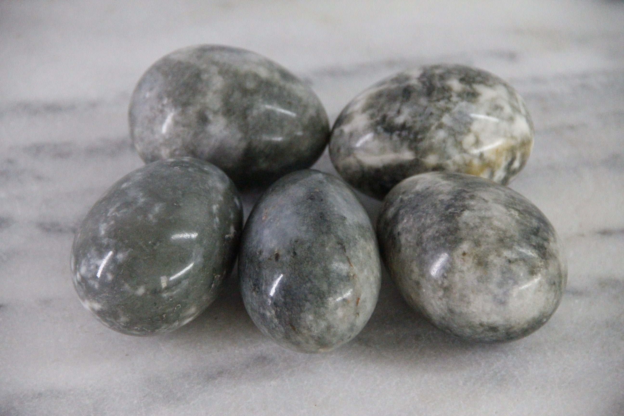 Marble Eggs Vintage | Set of 5 Natural Carved Solid Stone