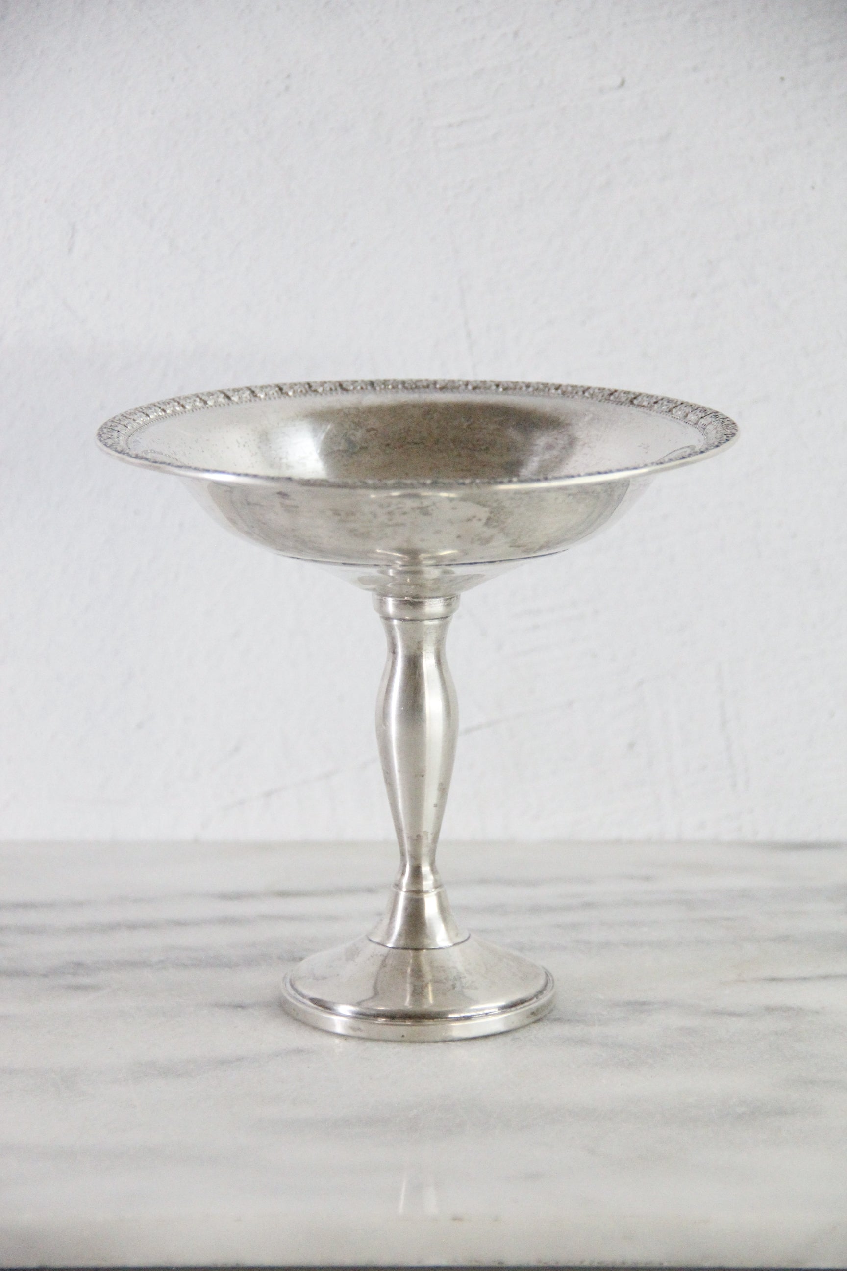 Sterling Silver Compote | Vintage Granat Weighted Pedestal
