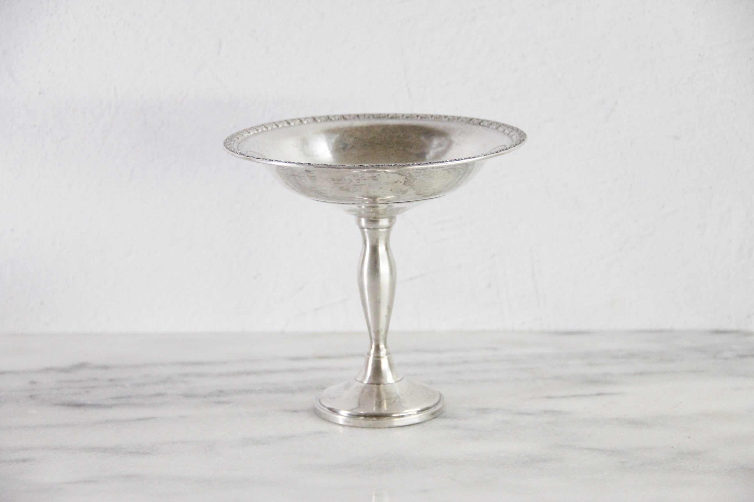 Sterling Silver Compote | Vintage Granat Weighted Pedestal