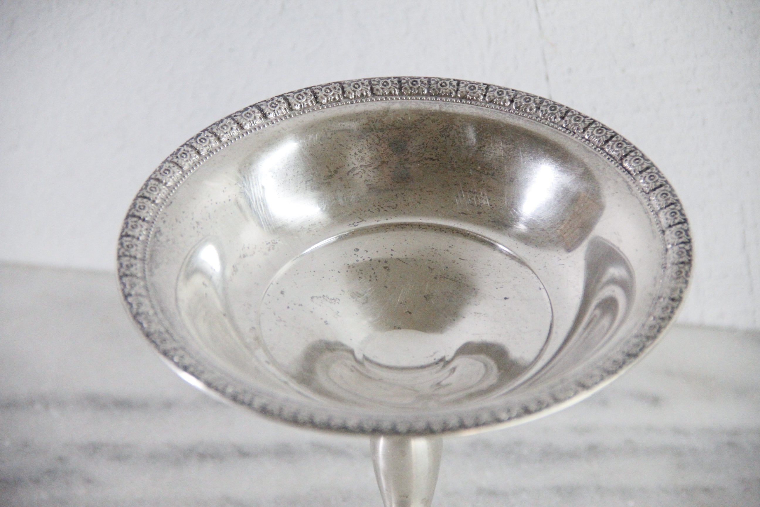 Sterling Silver Compote | Vintage Granat Weighted Pedestal