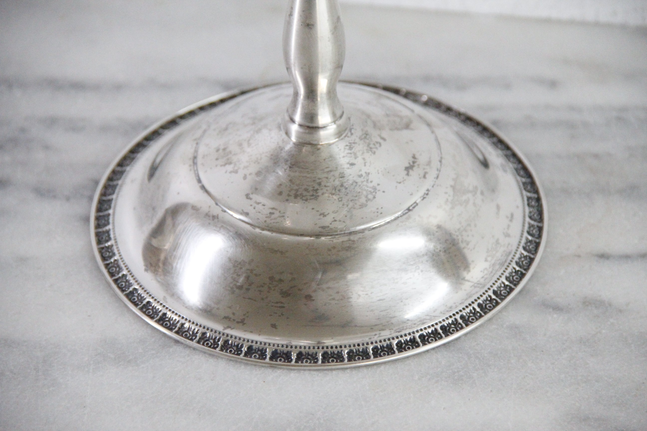 Sterling Silver Compote | Vintage Granat Weighted Pedestal