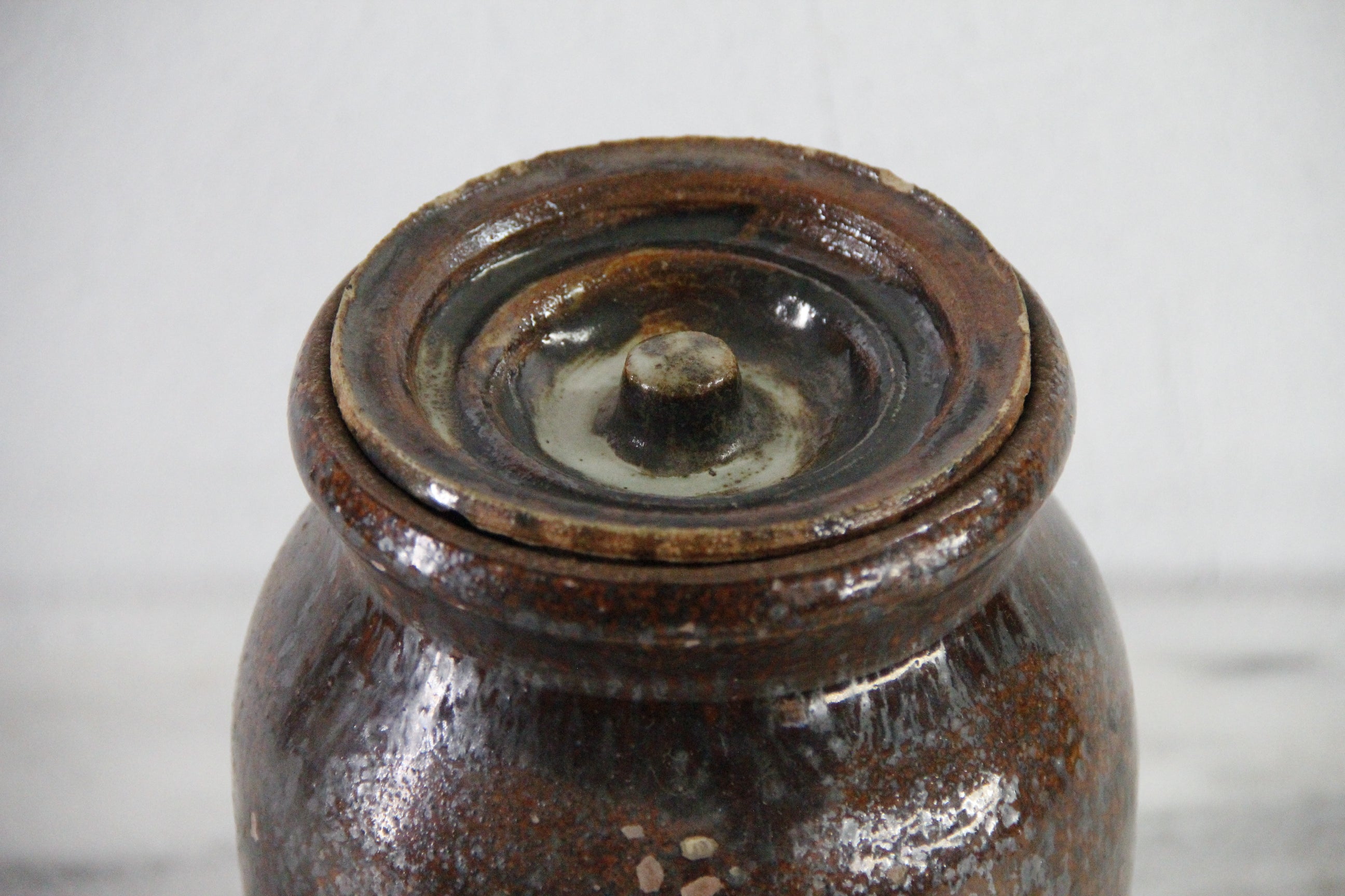 Redware Crock | Antique Stoneware Utensil Kitchen Decor