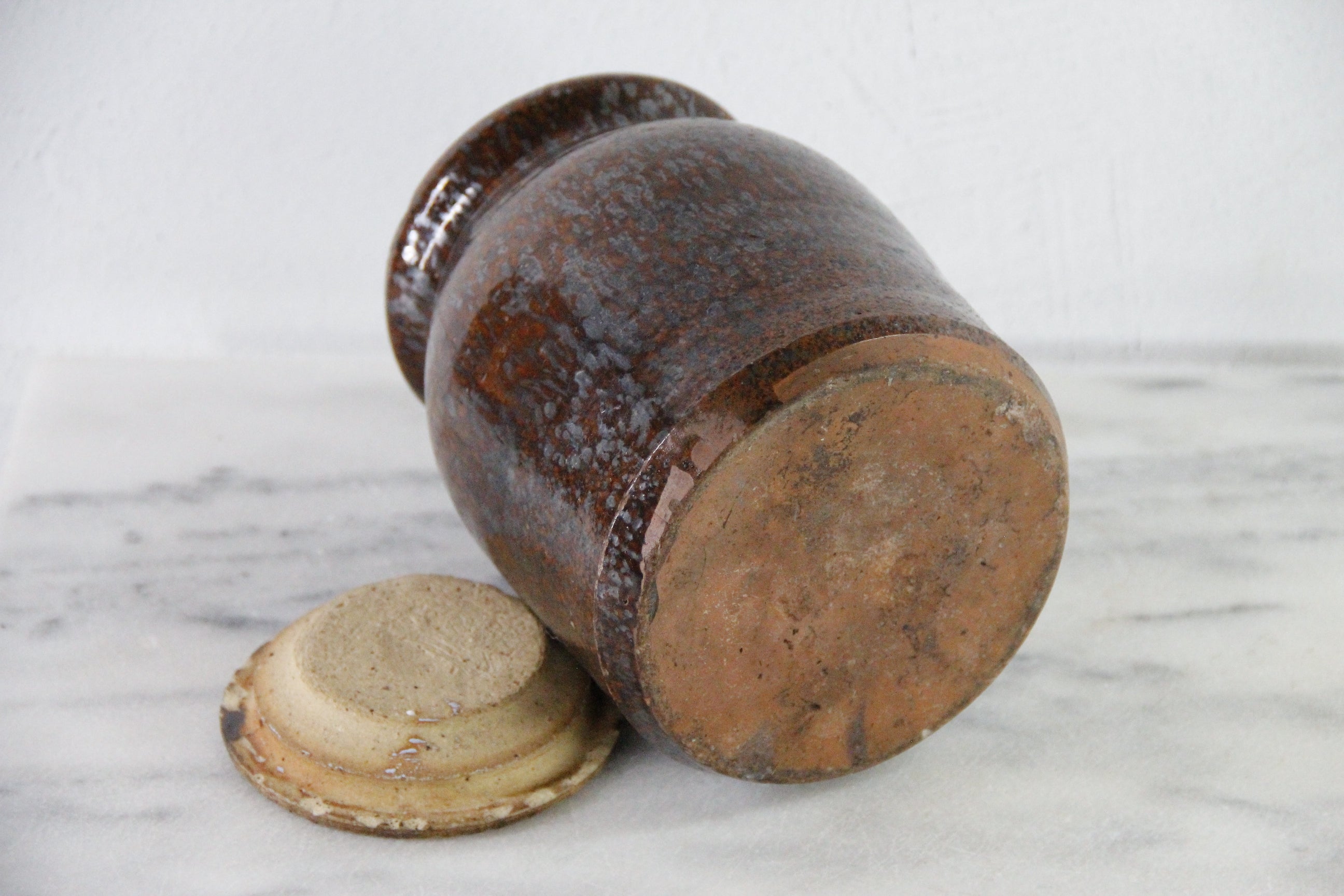 Redware Crock | Antique Stoneware Utensil Kitchen Decor