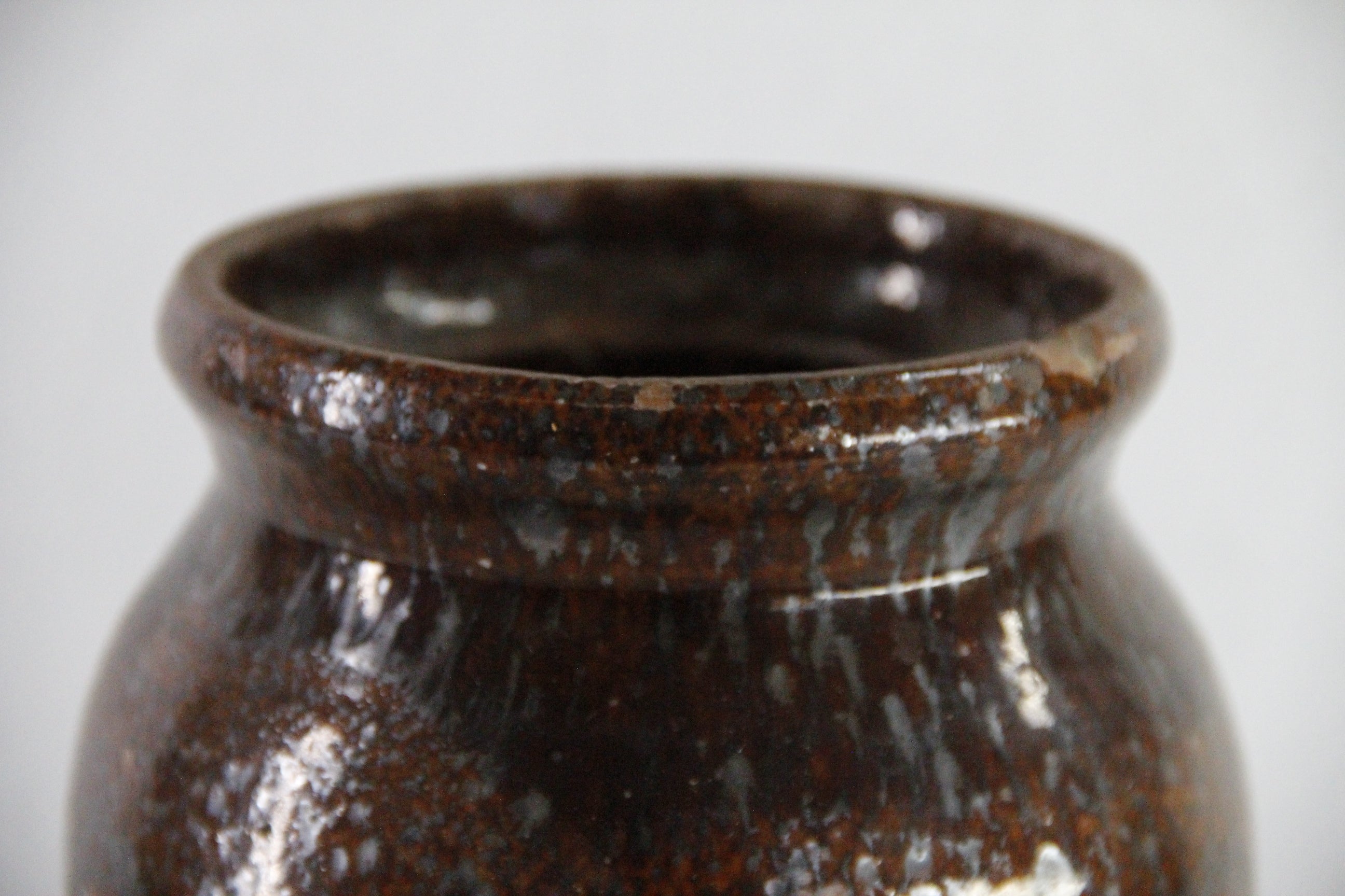 Redware Crock | Antique Stoneware Utensil Kitchen Decor