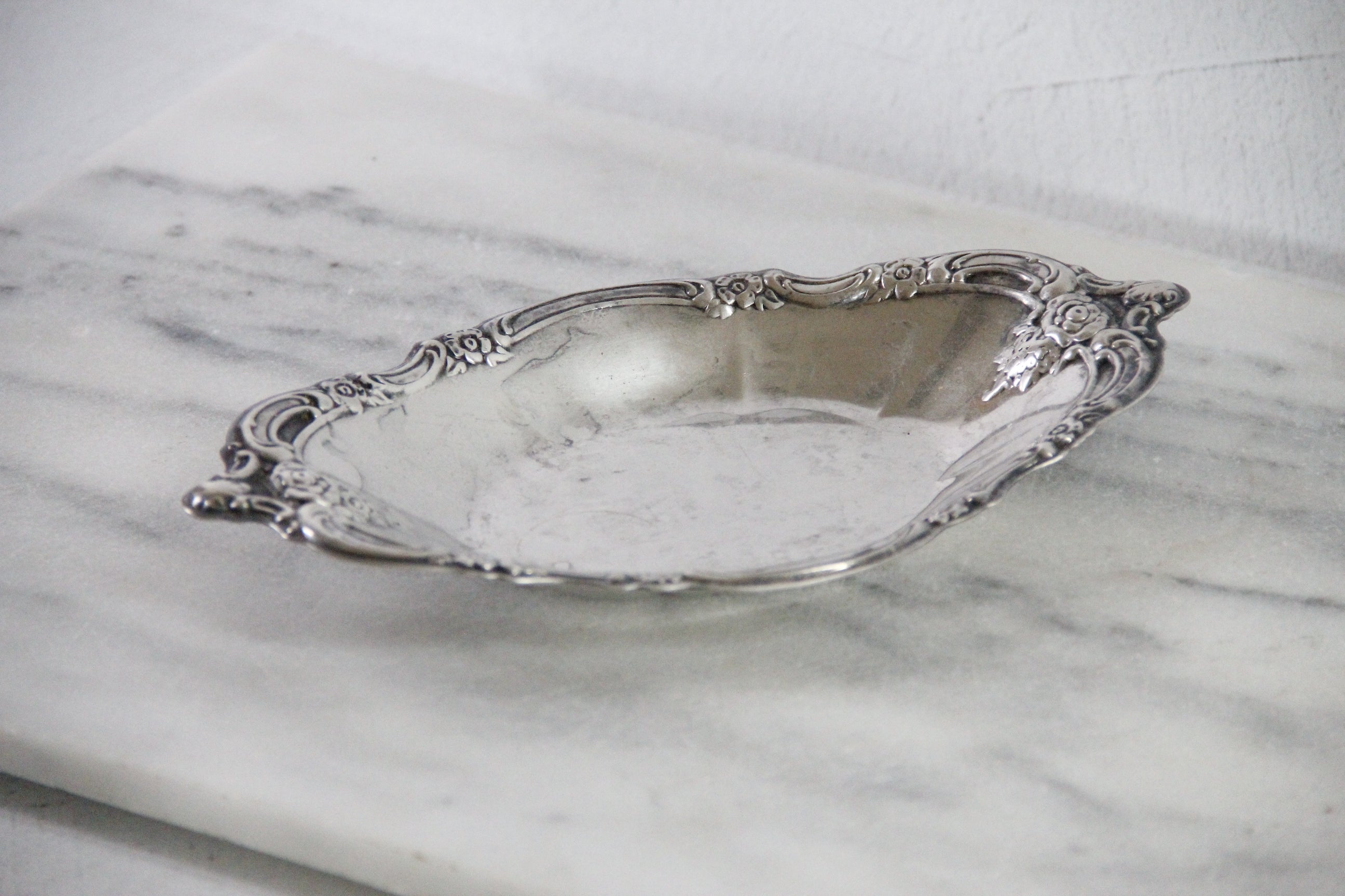 Silver Bon Bon Dish | Vintage Oval Serving Tray