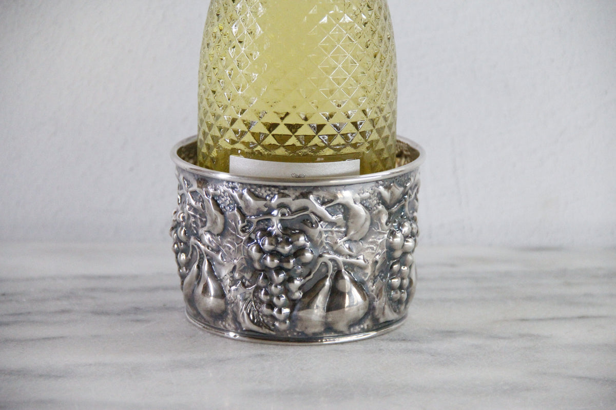 Vintage Silver Wine Coaster | E&C de Uberti Italian Repoussé