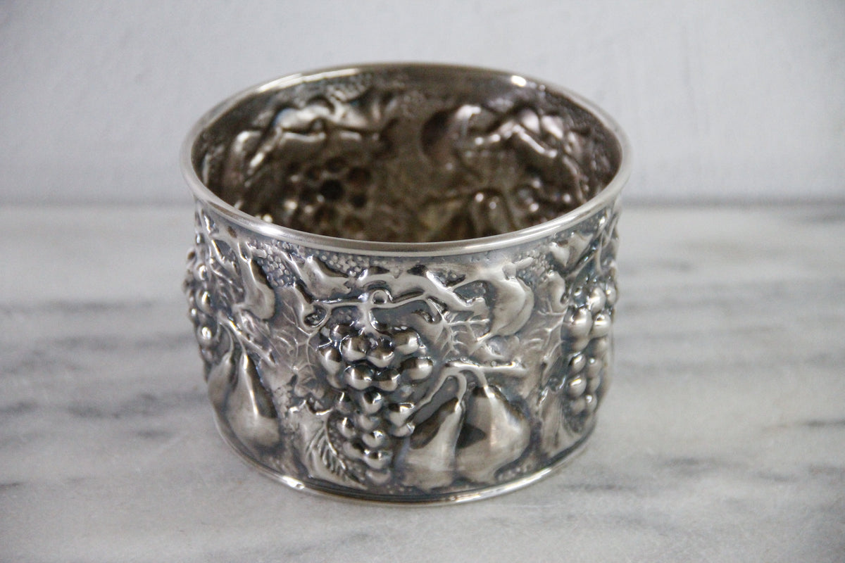 Vintage Silver Wine Coaster | E&C de Uberti Italian Repoussé