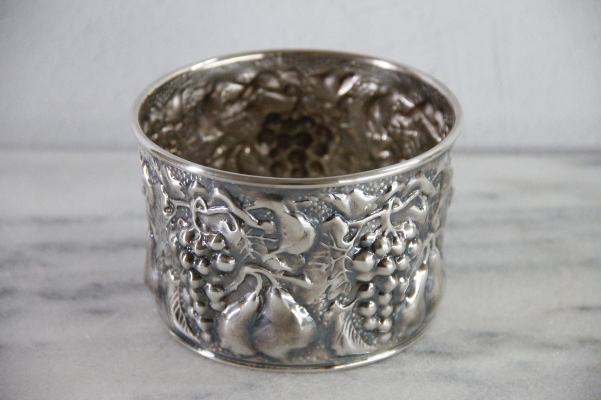 Vintage Silver Wine Coaster | E&C de Uberti Italian Repoussé
