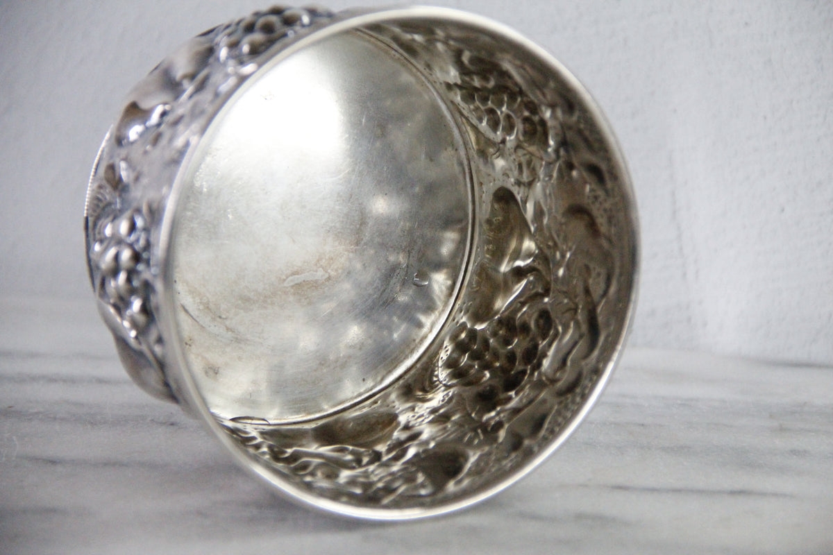 Vintage Silver Wine Coaster | E&C de Uberti Italian Repoussé