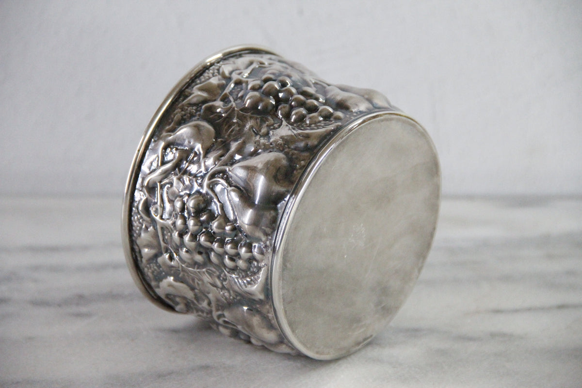 Vintage Silver Wine Coaster | E&C de Uberti Italian Repoussé