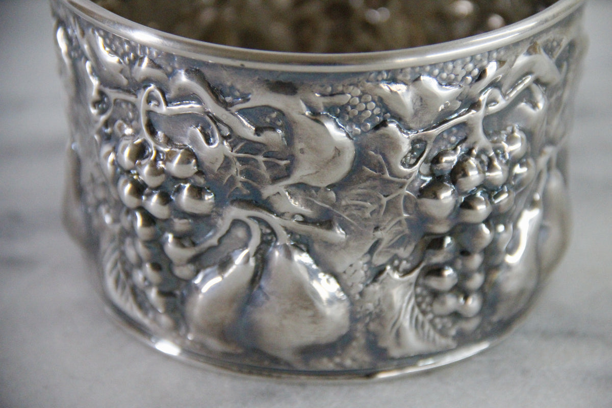 Vintage Silver Wine Coaster | E&C de Uberti Italian Repoussé