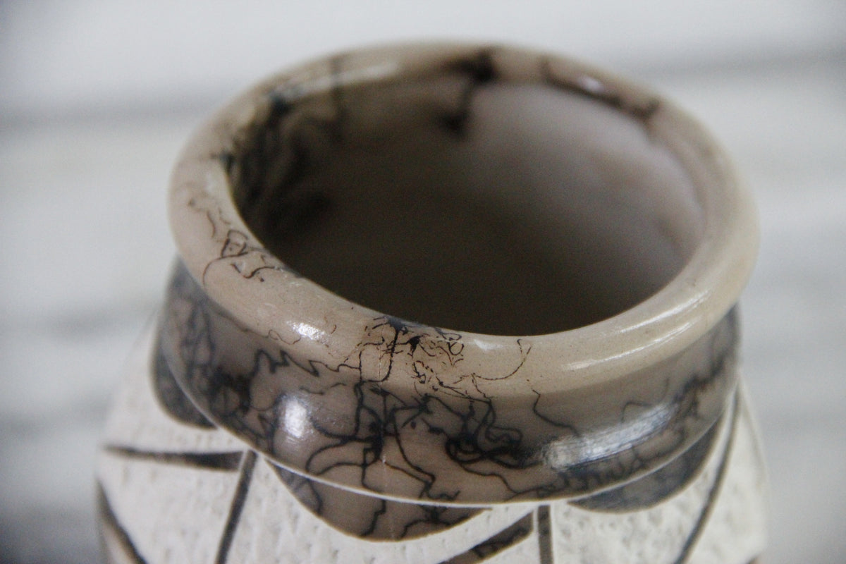 Native American Horse Hair Pottery | Signed T Vail JR