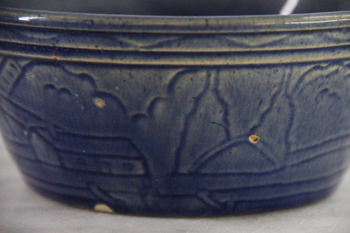 Antique McCoy Pottery Bowl | Blue Windmill Nappy Bowl